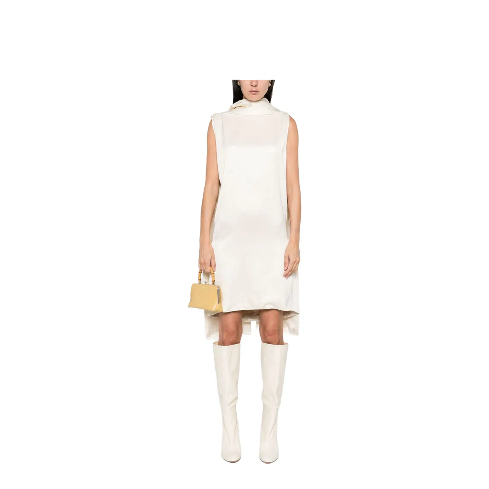 Cocoon Scarf Dress Light Beige