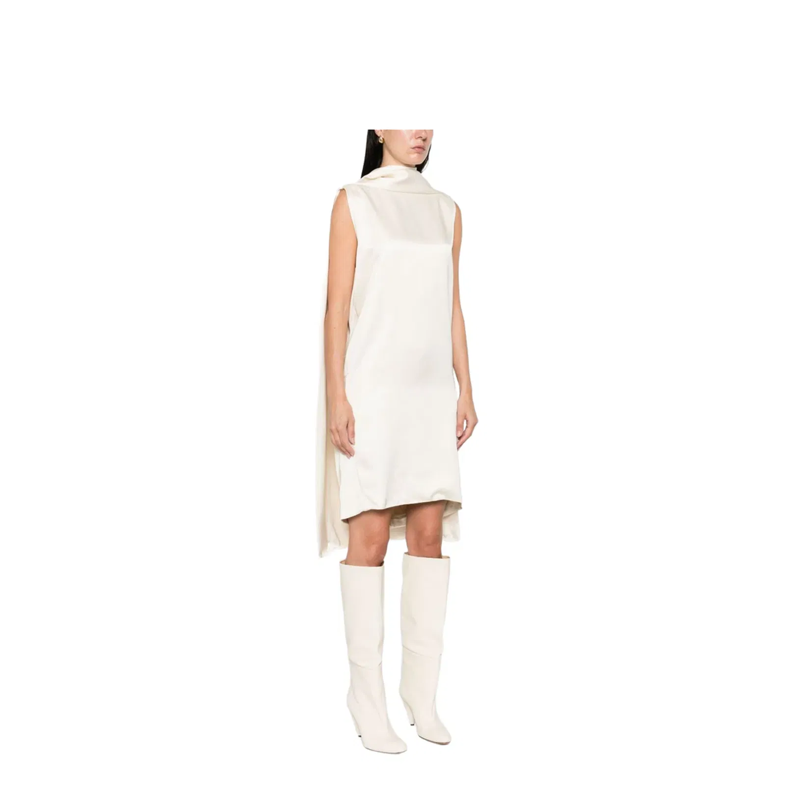 Cocoon Scarf Dress Light Beige