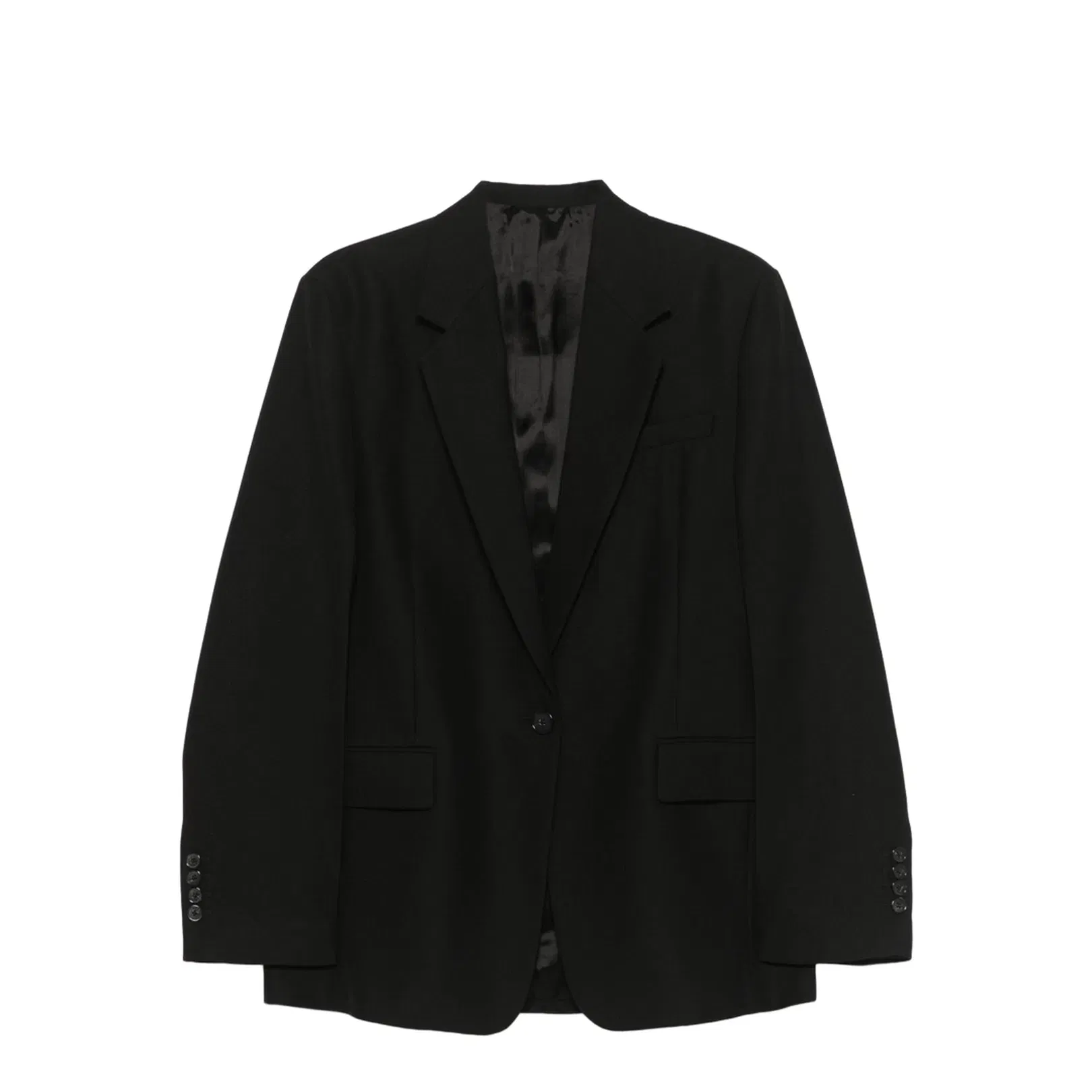Wool Blend Single-Breasted Blazer Jacket