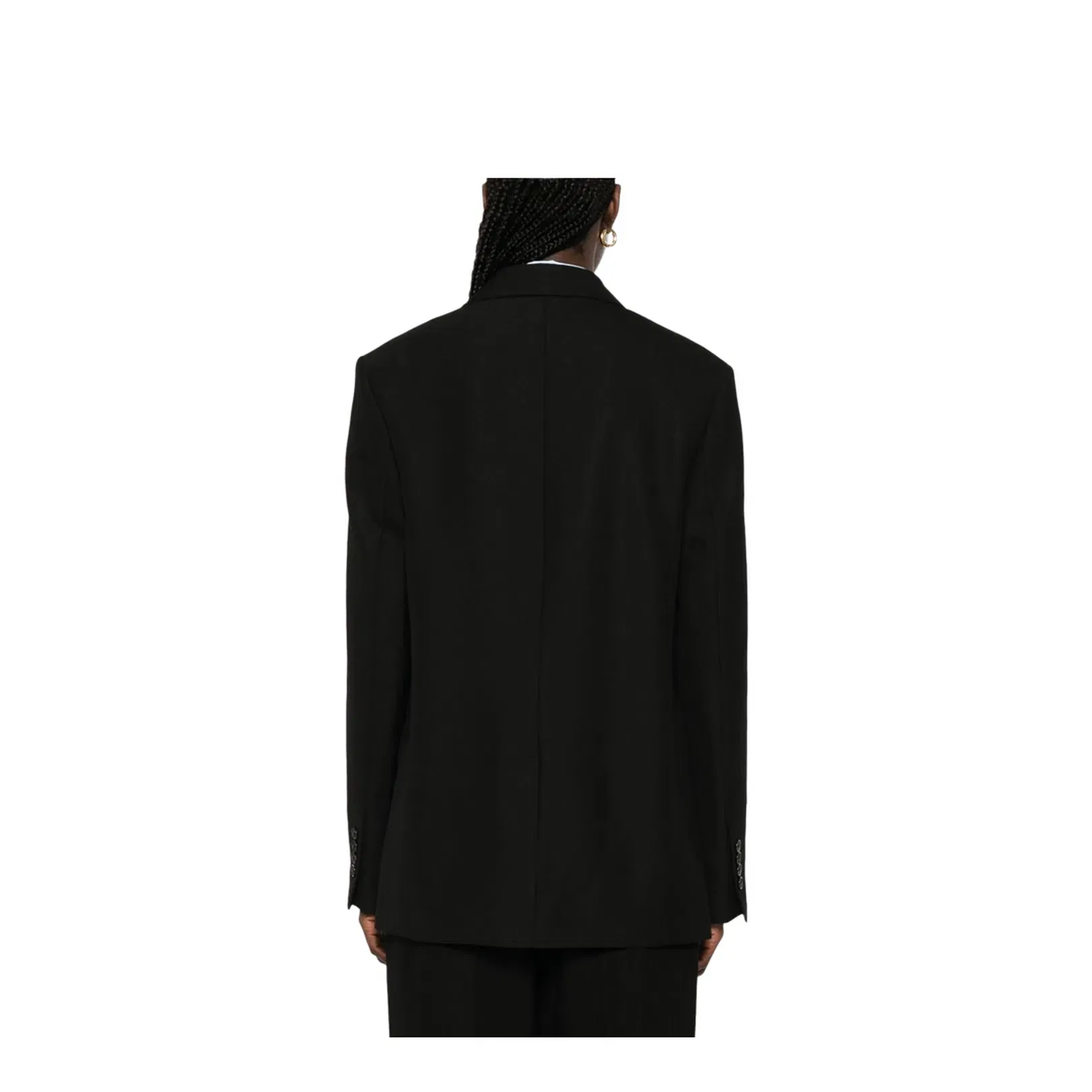 Wool Blend Single-Breasted Blazer Jacket