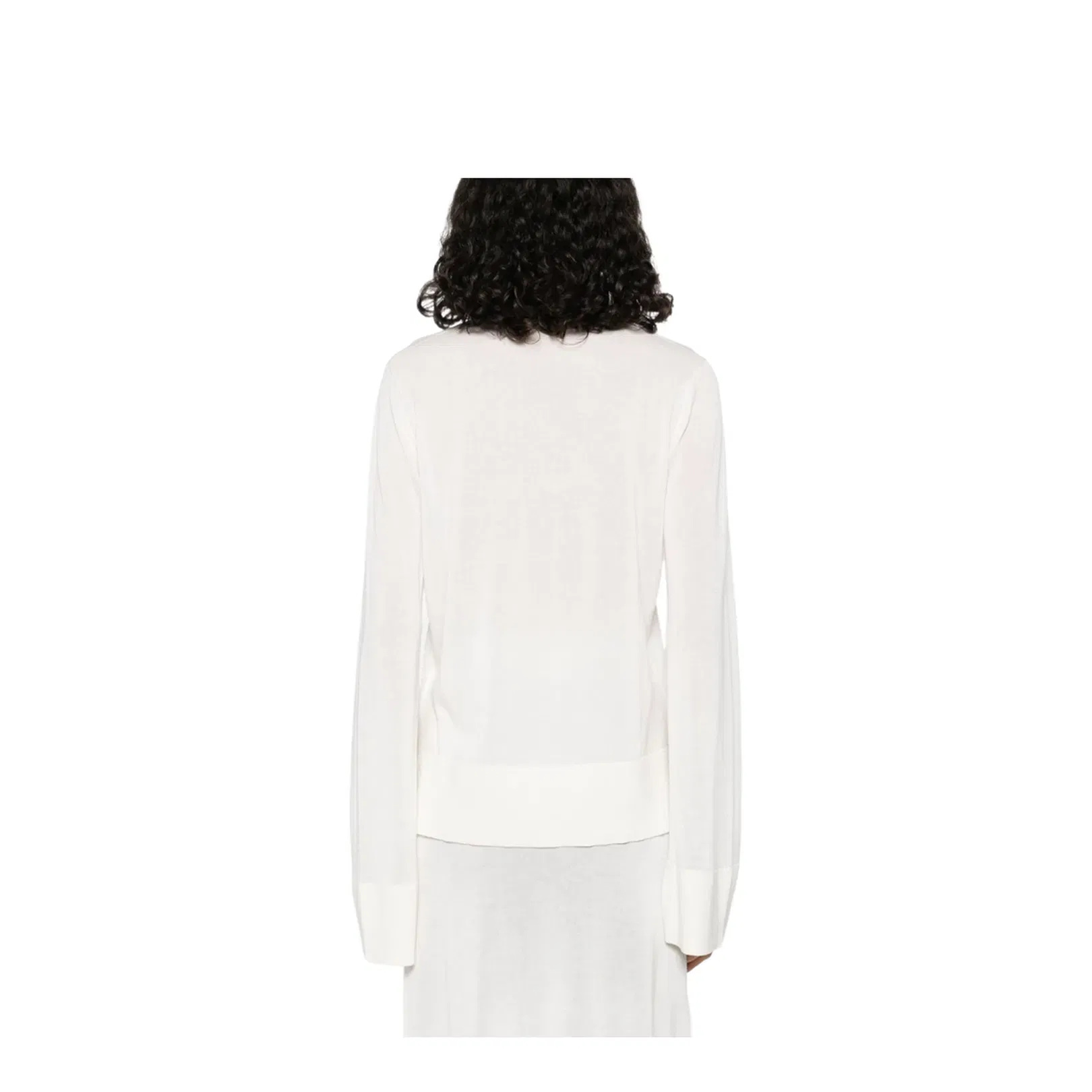 White High-Neck Knit Top