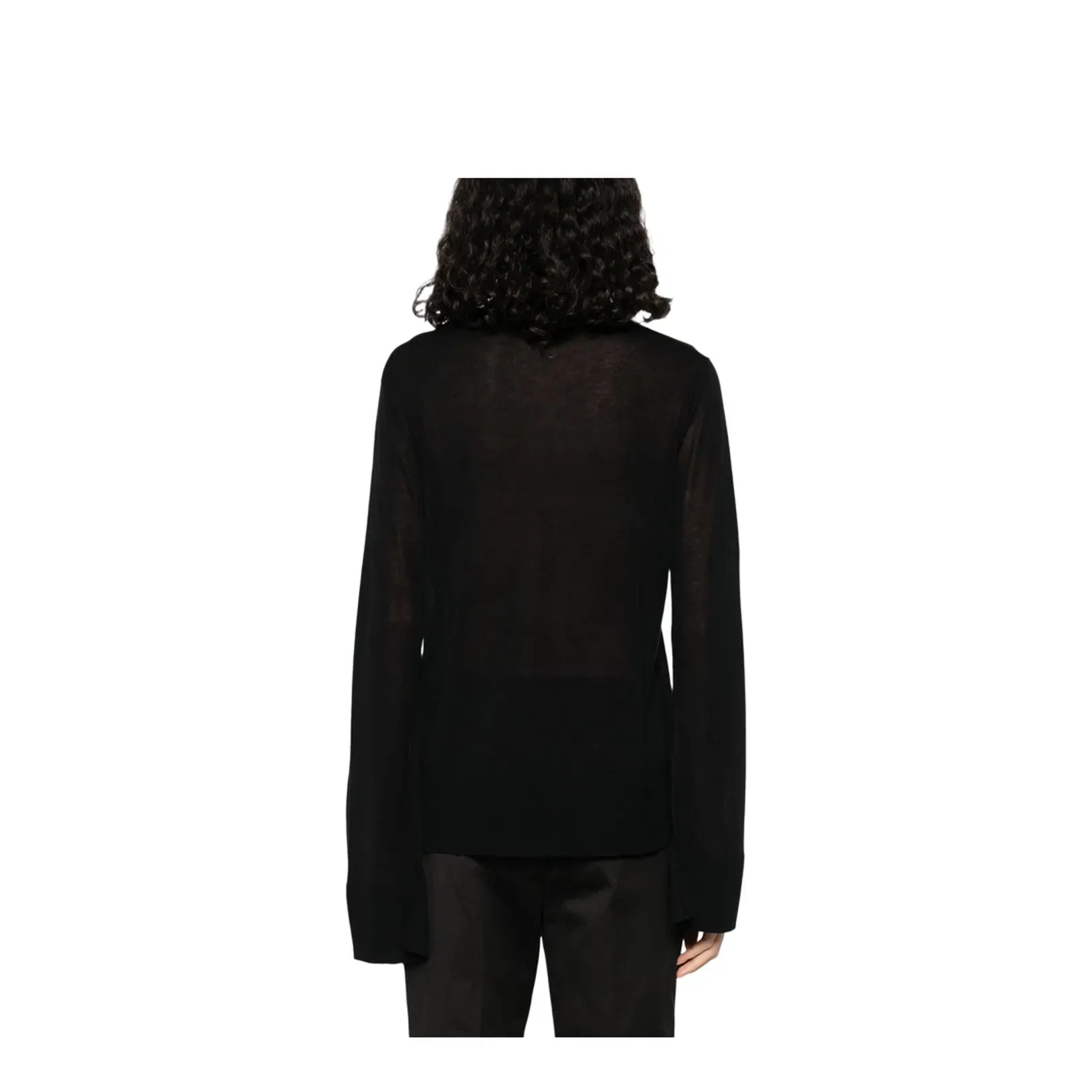 Slit Sleeve Turtleneck Black