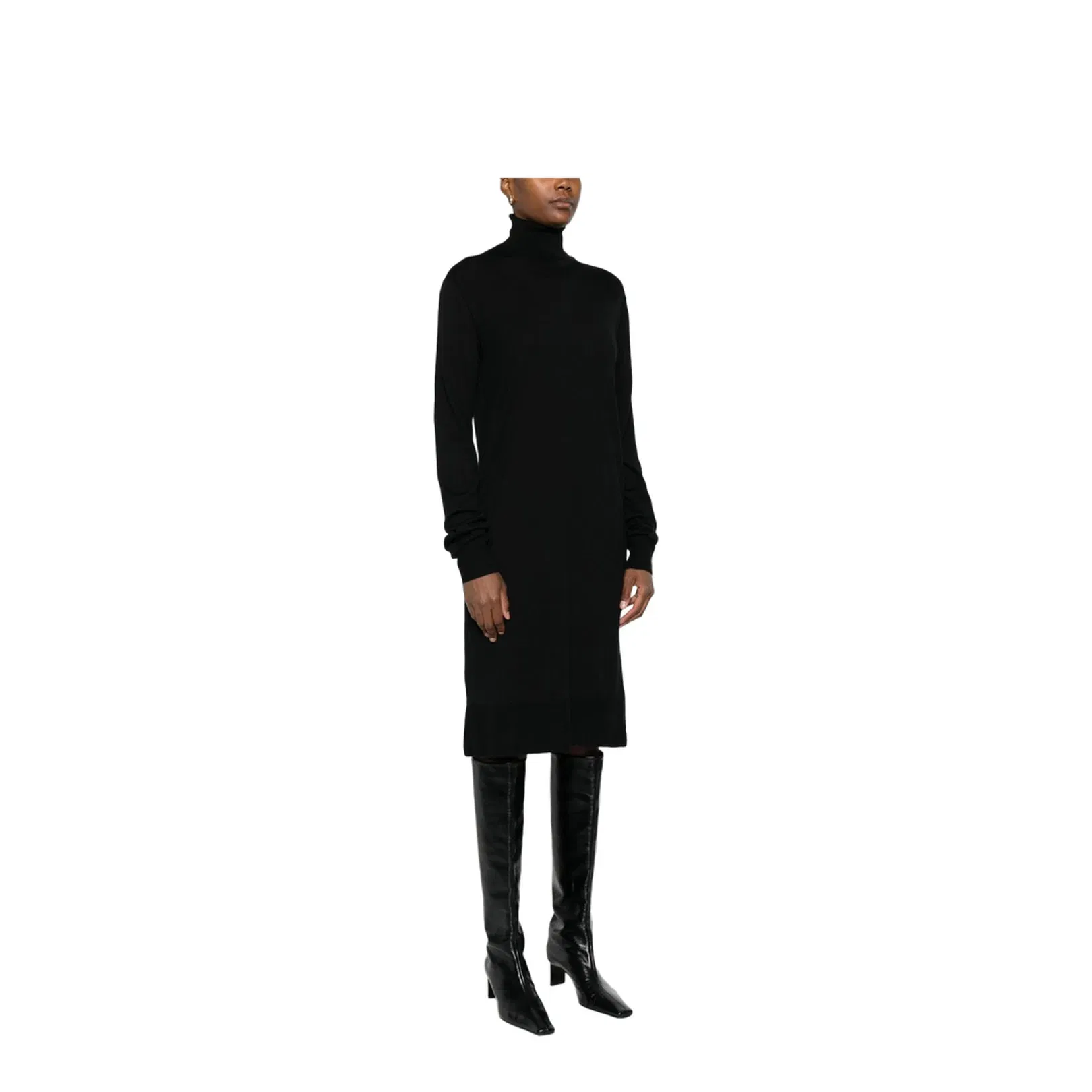 Wool Turtleneck Midi Dress