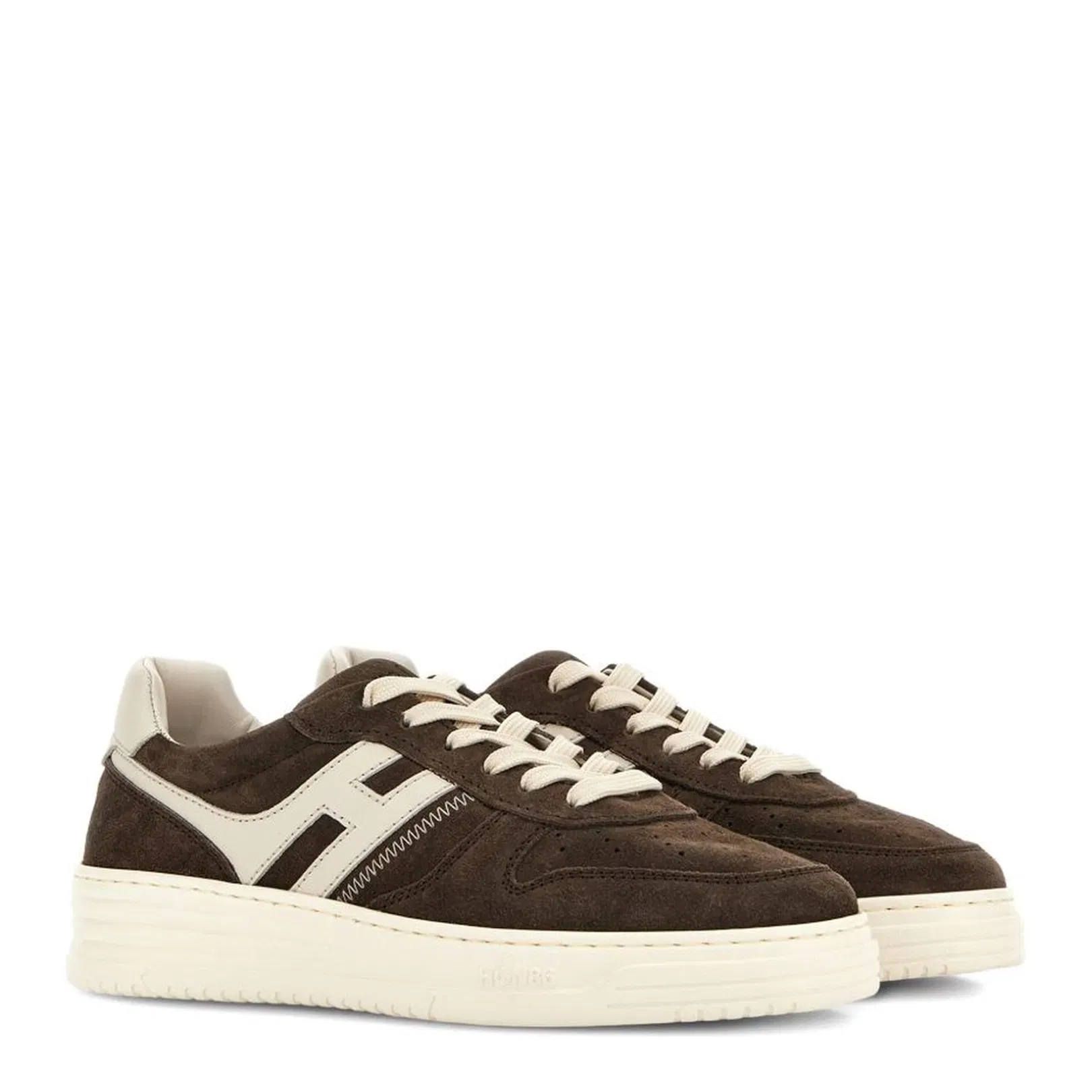 Coffee Brown Lace-Up Sneakers