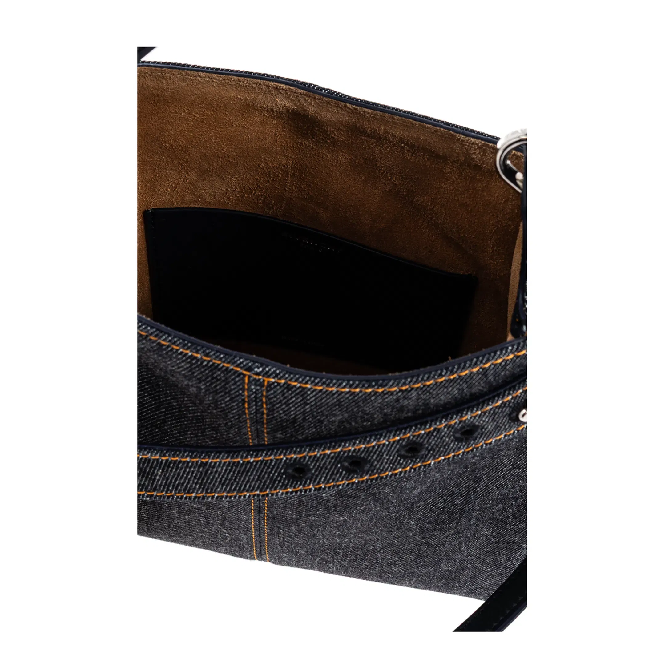 Mini Belted Hobo Bag in Denim - Indigo Blue