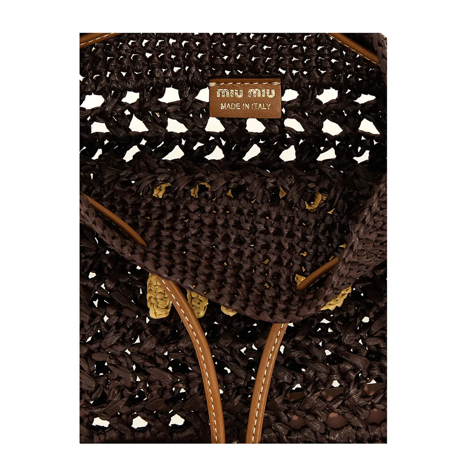 Cocoa Brown Natural Woven Fabric Mini-Bag
