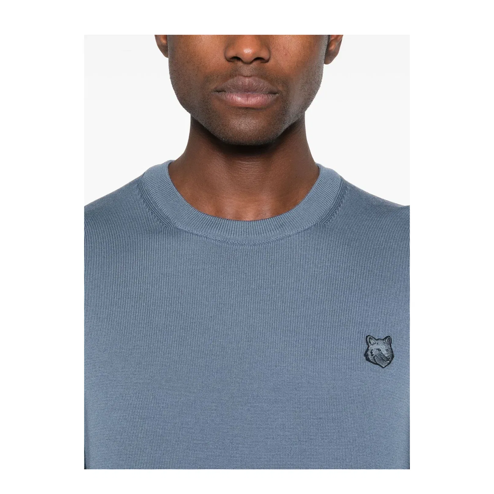 Bold Fox Head Knit - Breton Blue