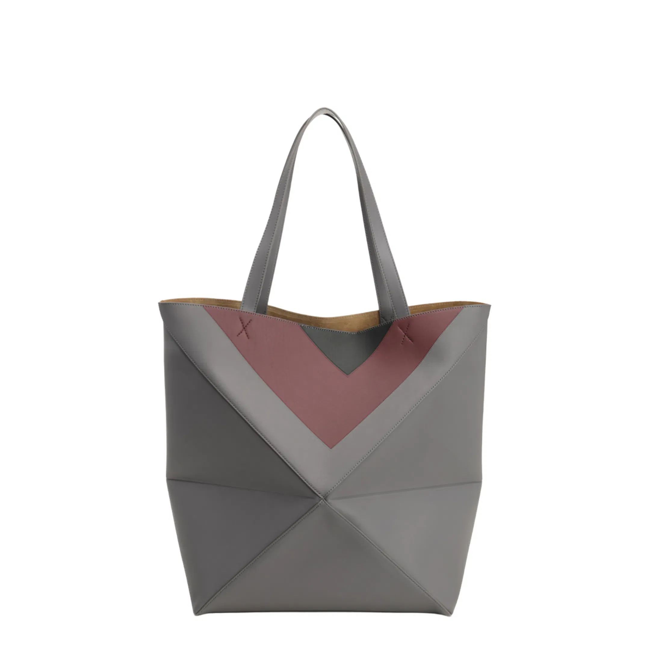 Puzzle Fold XL Calfskin Tote Bags - Grey