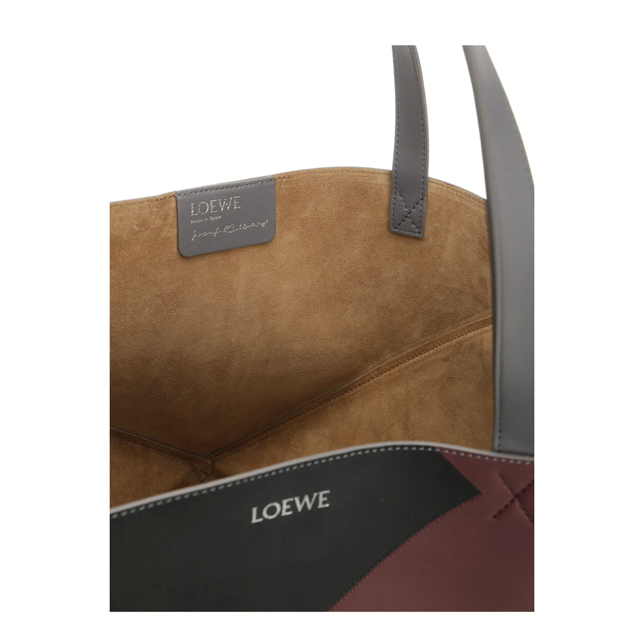 Puzzle Fold XL Calfskin Tote Bags - Grey