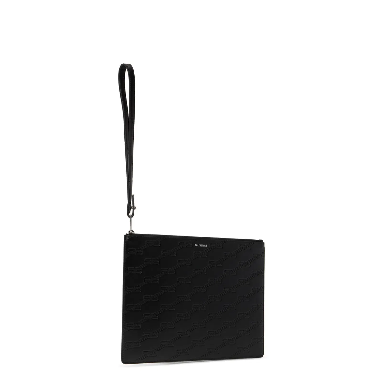 Zippered Wristlet with Distressed Hardware and Embossed Logo