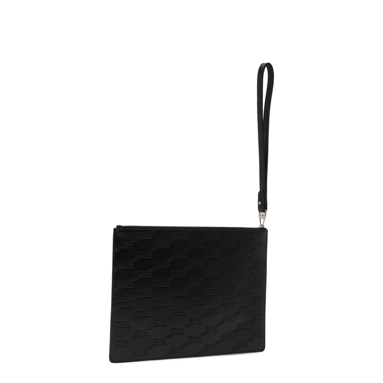 Zippered Wristlet with Distressed Hardware and Embossed Logo