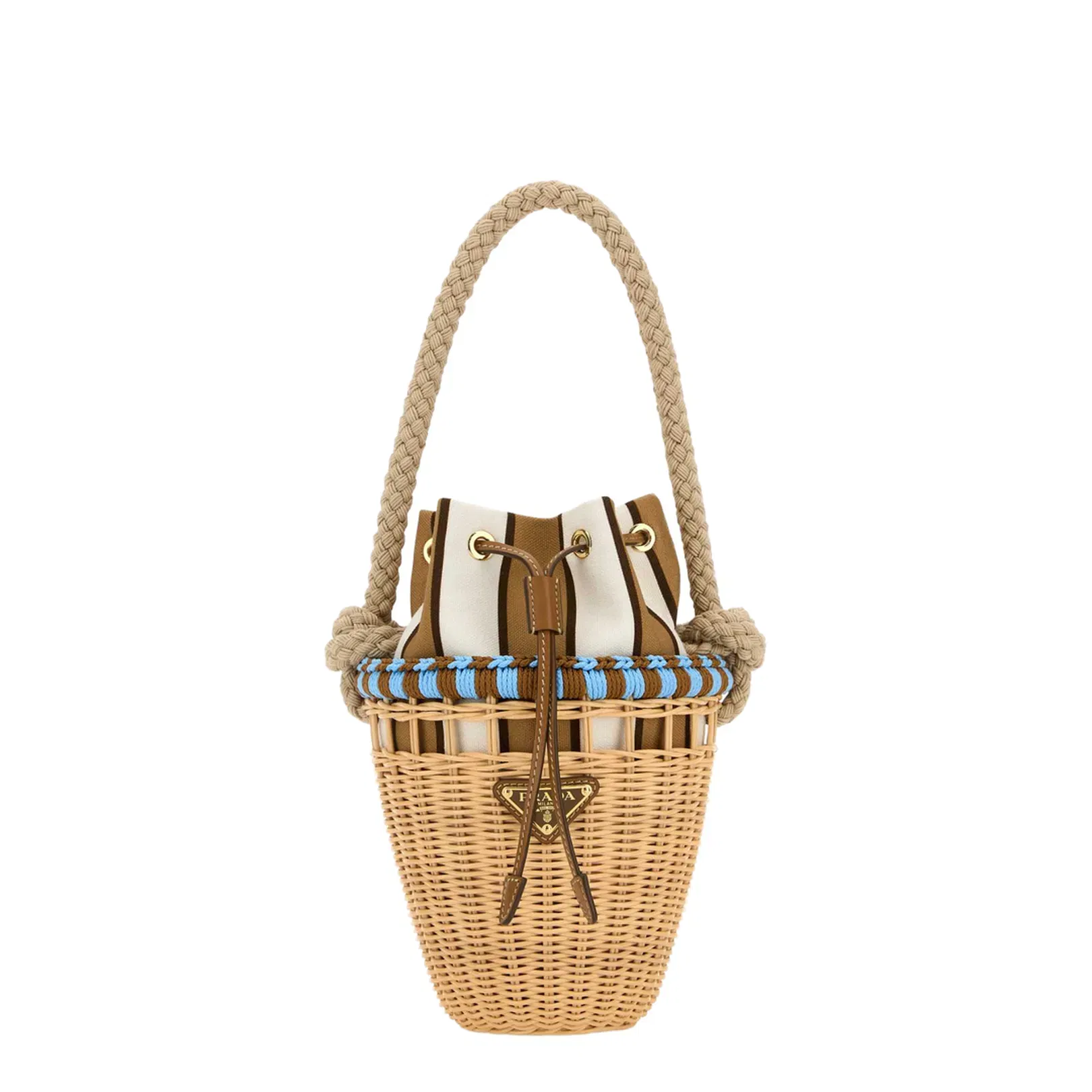 Wicker Mini Bucket Bag