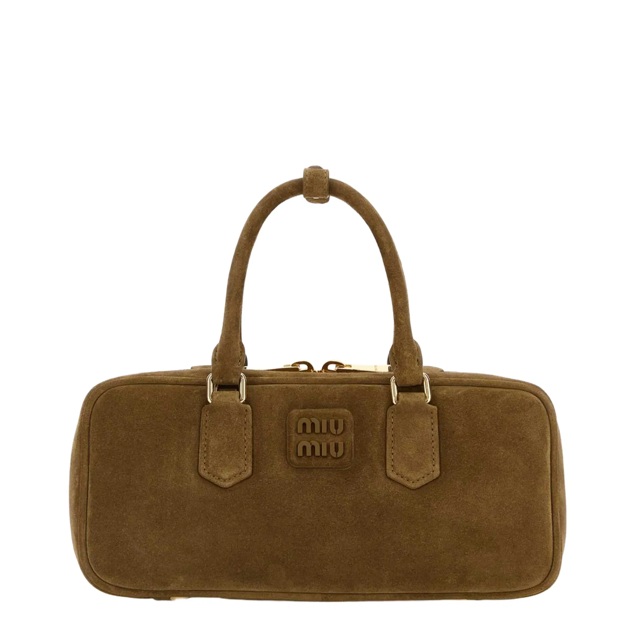 Arcadie Suede Leather Handbag Brown