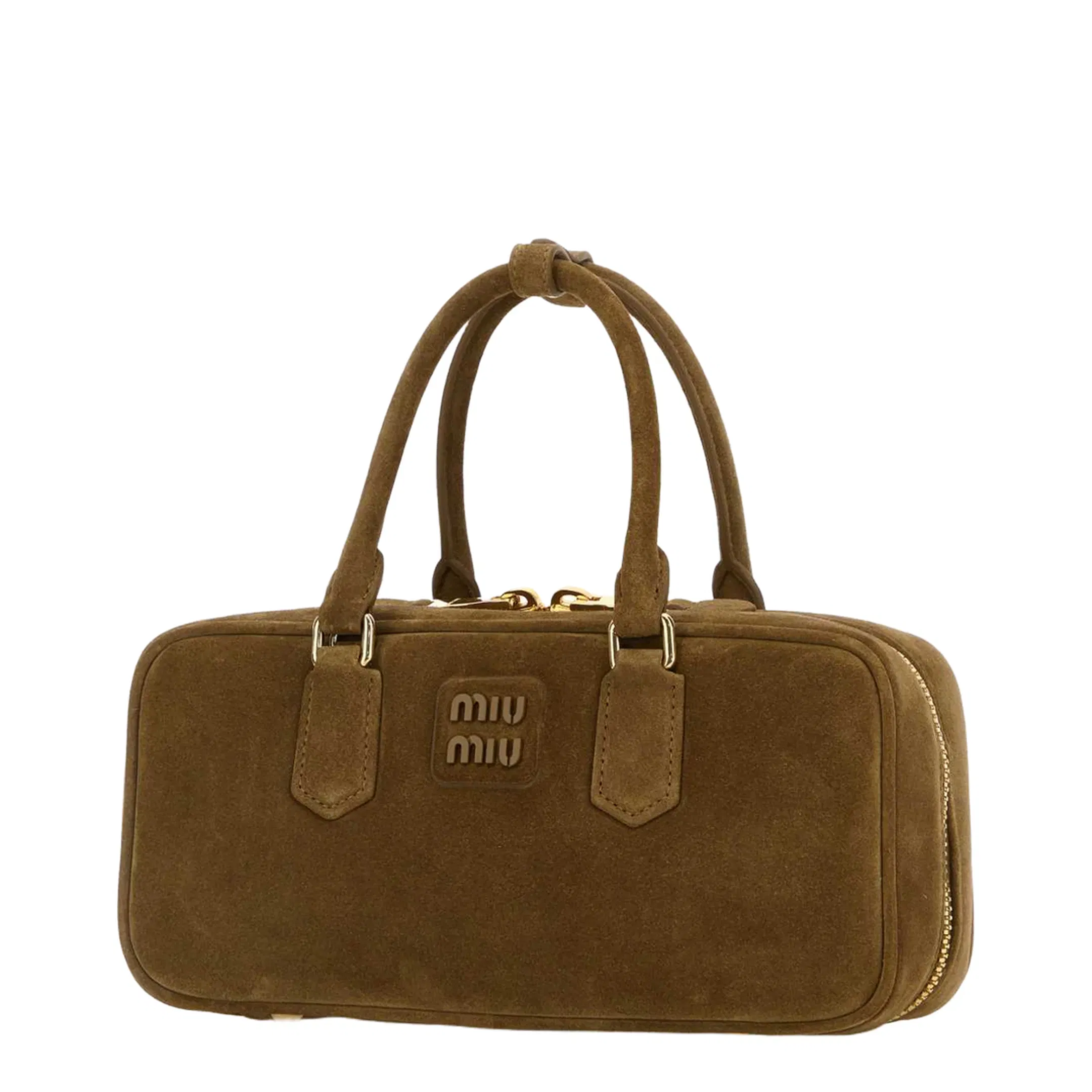 Arcadie Suede Leather Handbag Brown