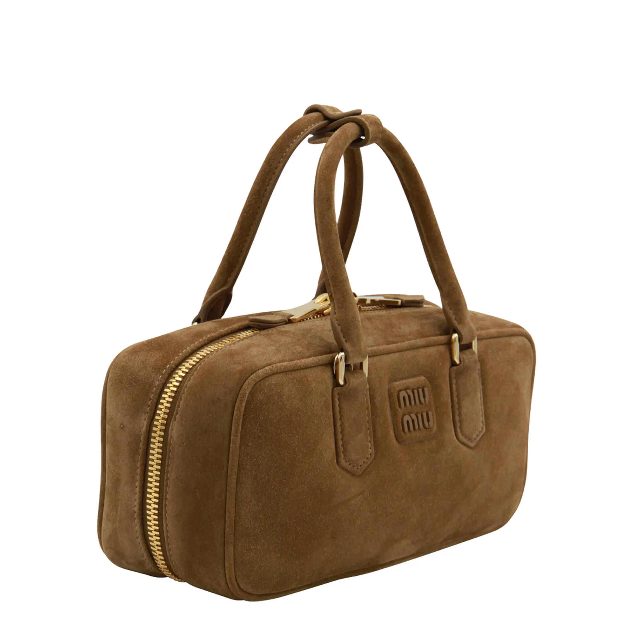 Arcadie Suede Leather Handbag Brown