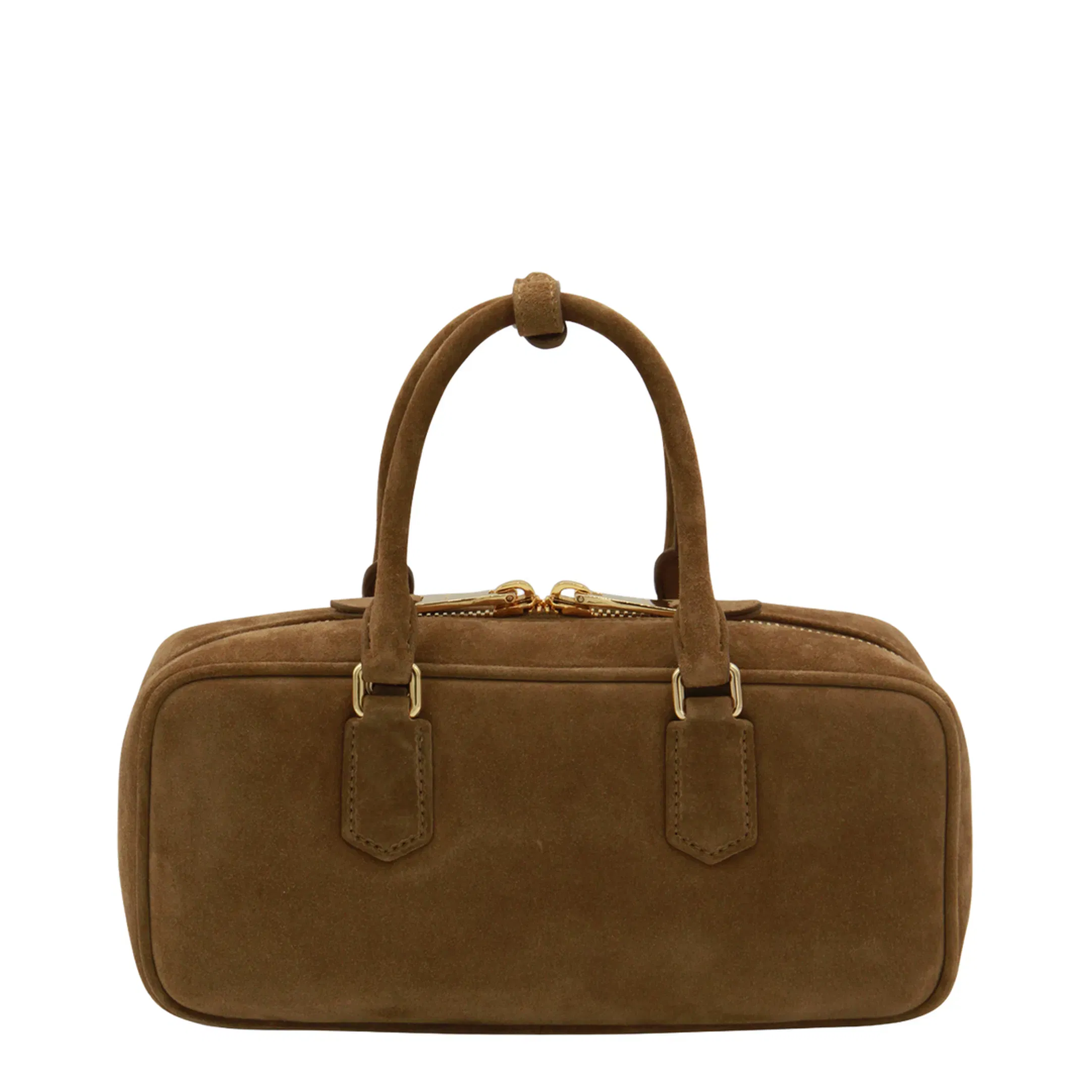 Arcadie Suede Leather Handbag Brown