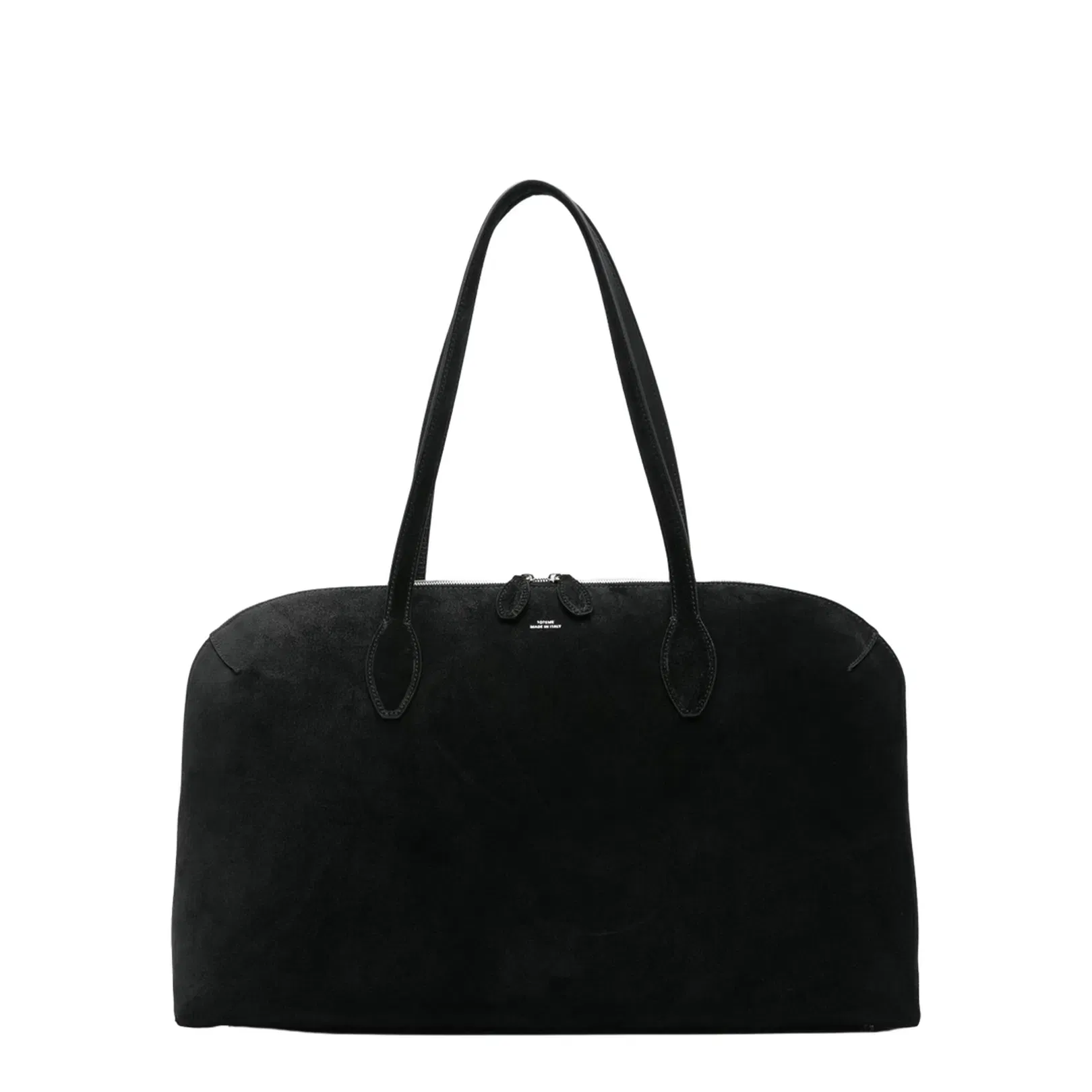 Suede Leather Tote Bag in Black