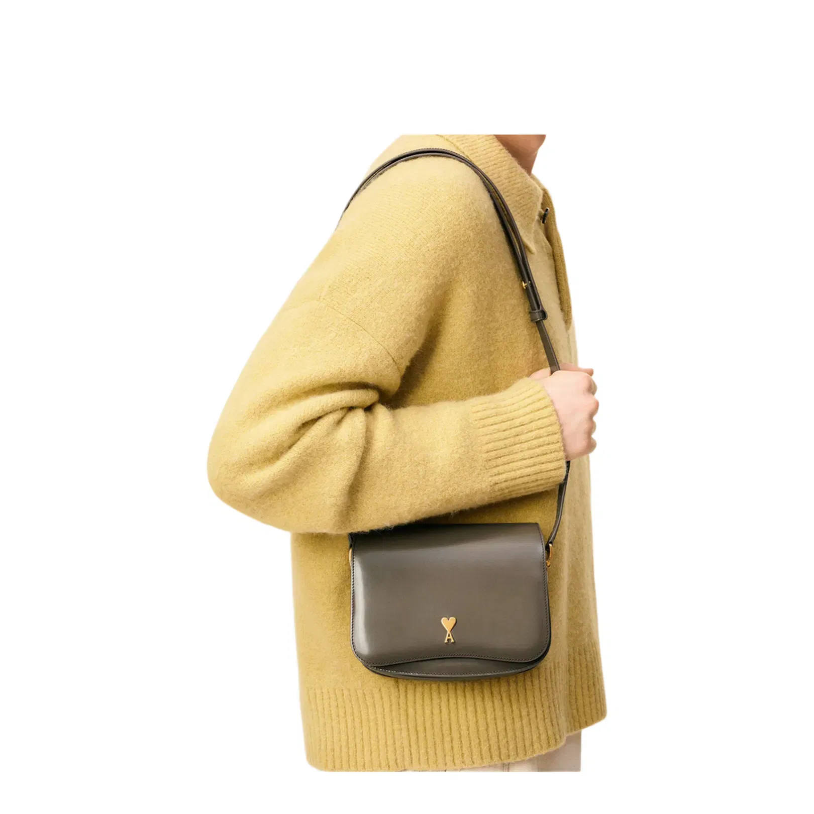 Grey Glazed Leather Paris Bag