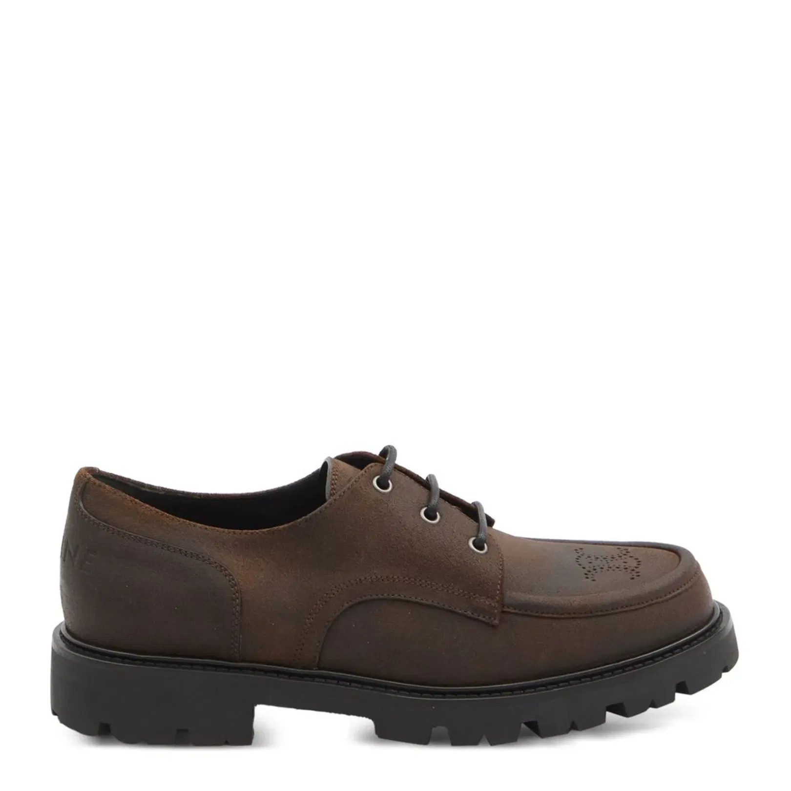 Margaret Derby Loafer In Waxed Suede Calfskin