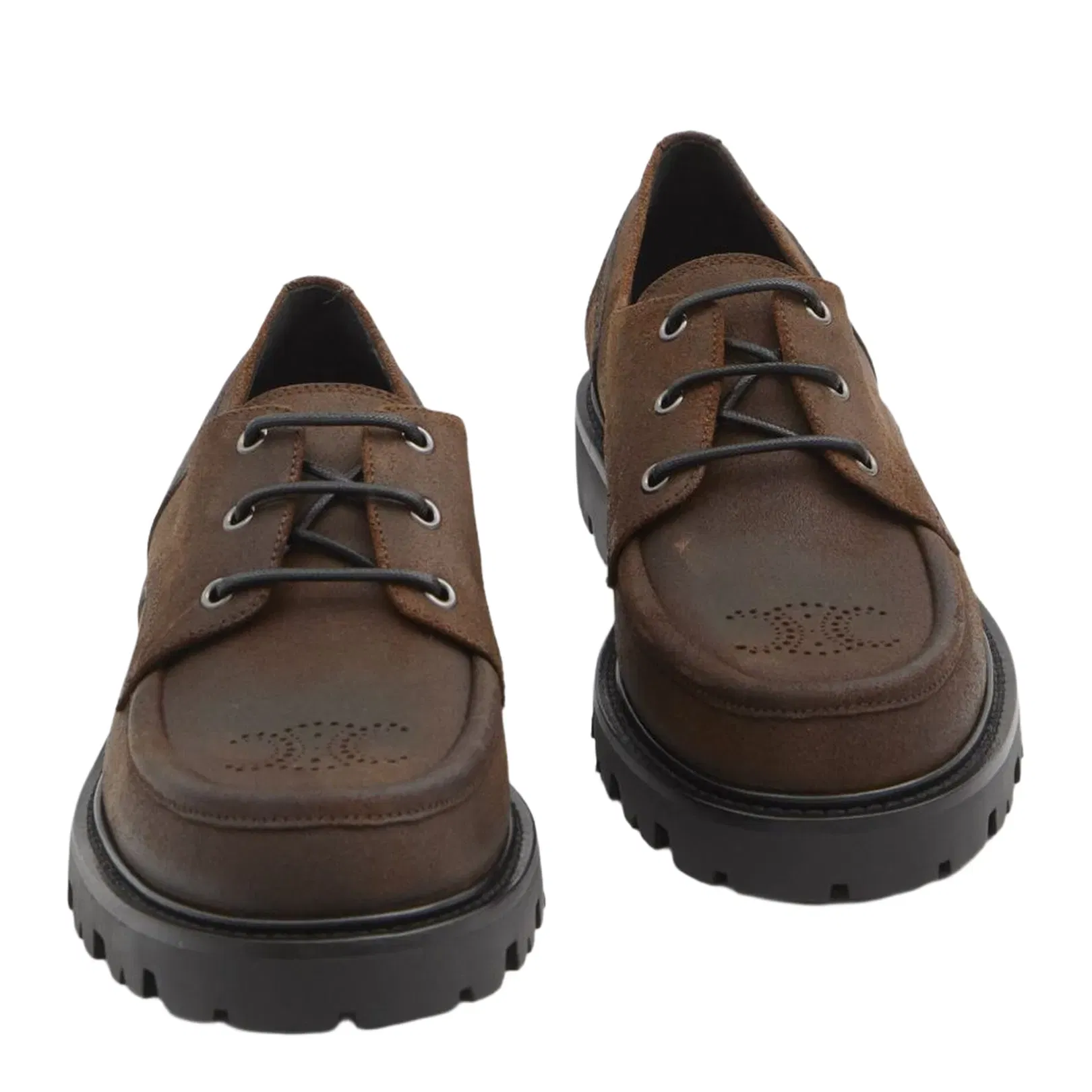 Margaret Derby Loafer In Waxed Suede Calfskin