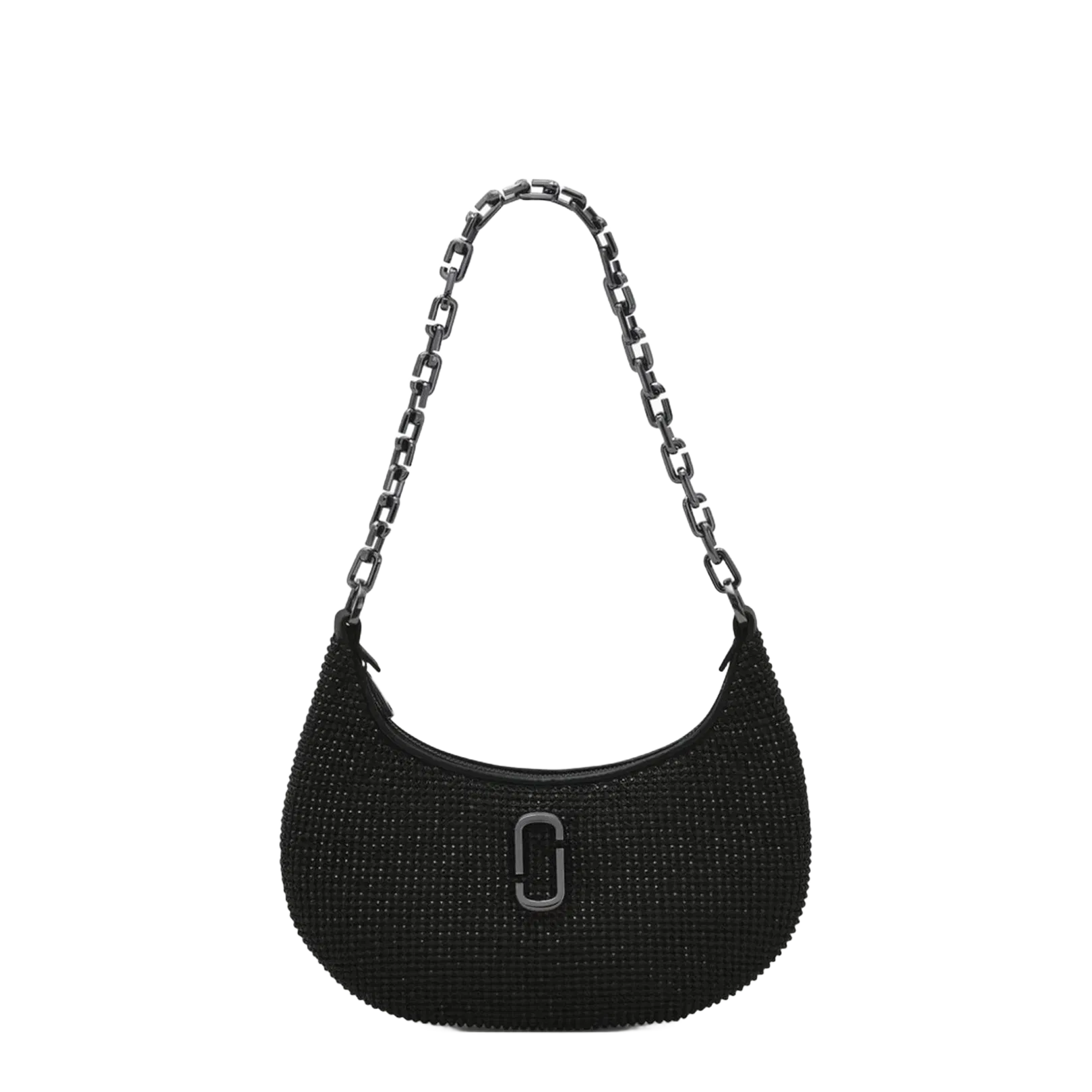 Rhinestone Small Curve Bag Shoulder Bags Black