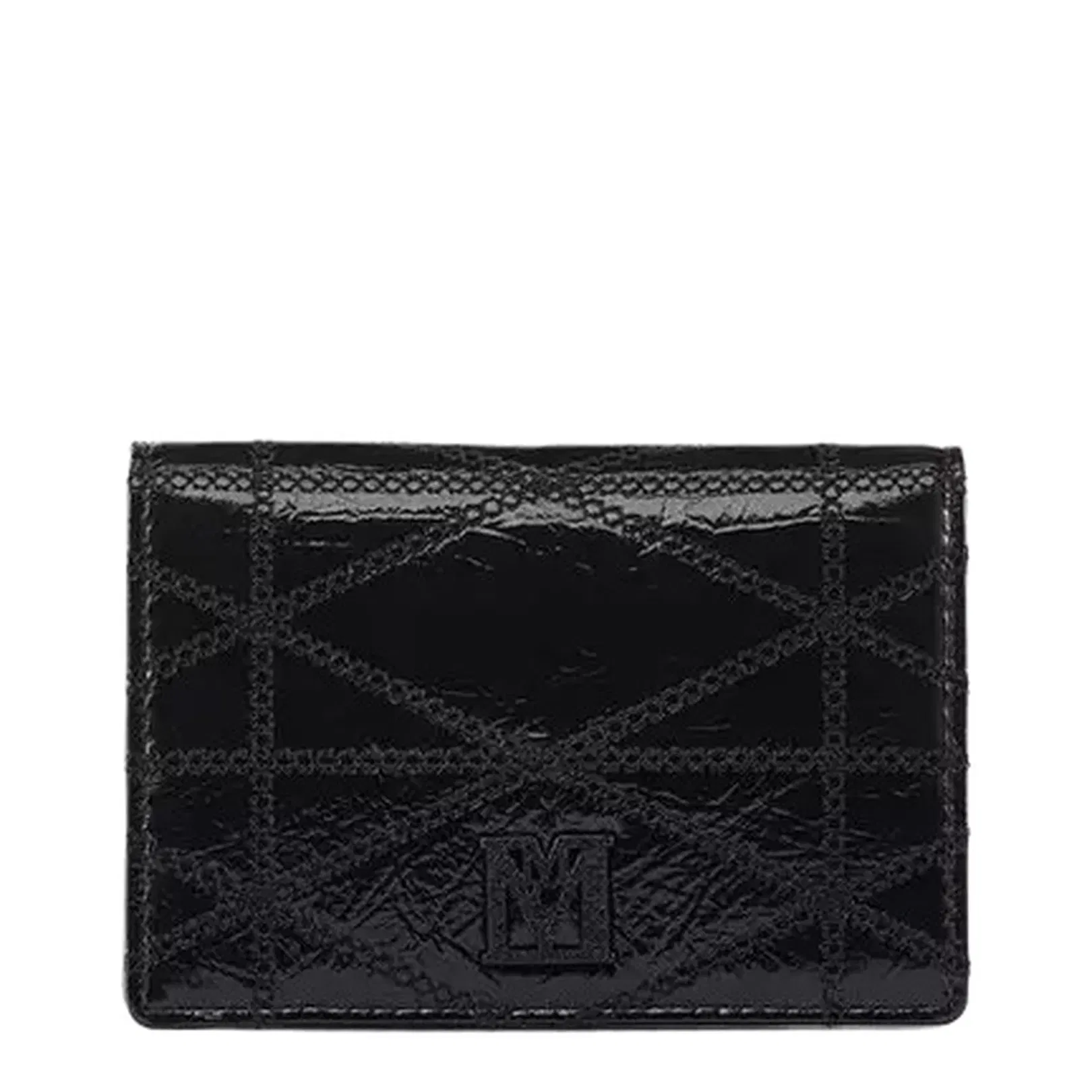 Travia Quilted Card Wallet in Crushed Leather