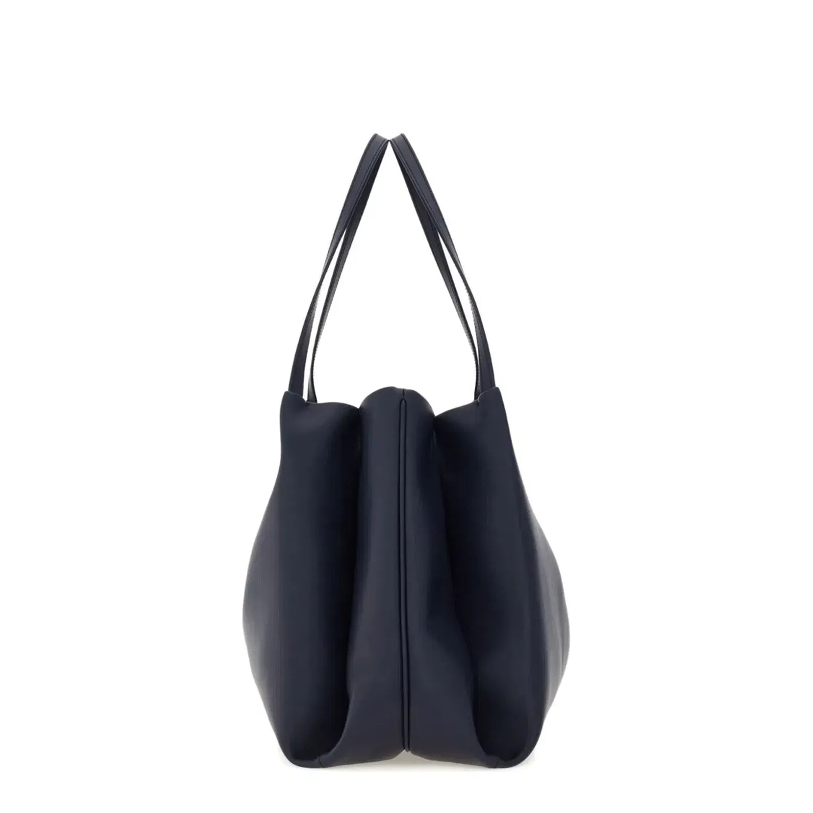 Large Leather Softened Tote Bag Blue