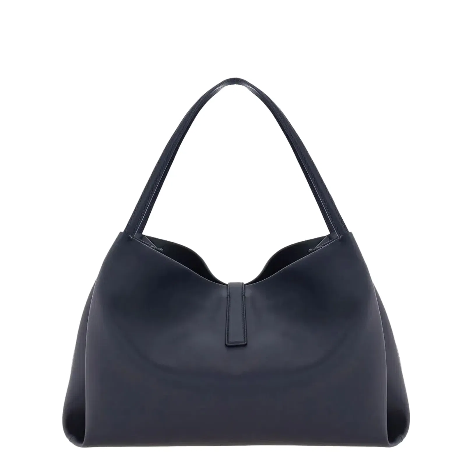 Large Leather Softened Tote Bag Blue