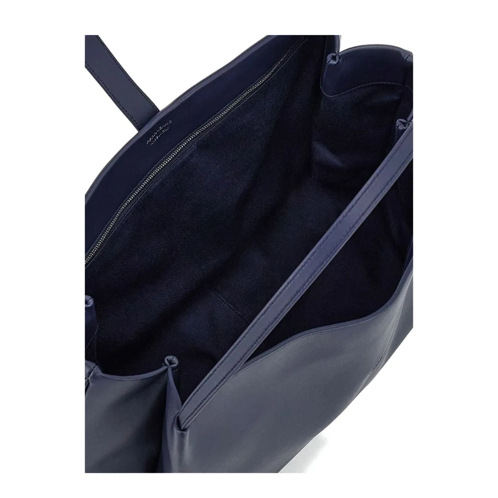 Large Leather Softened Tote Bag Blue
