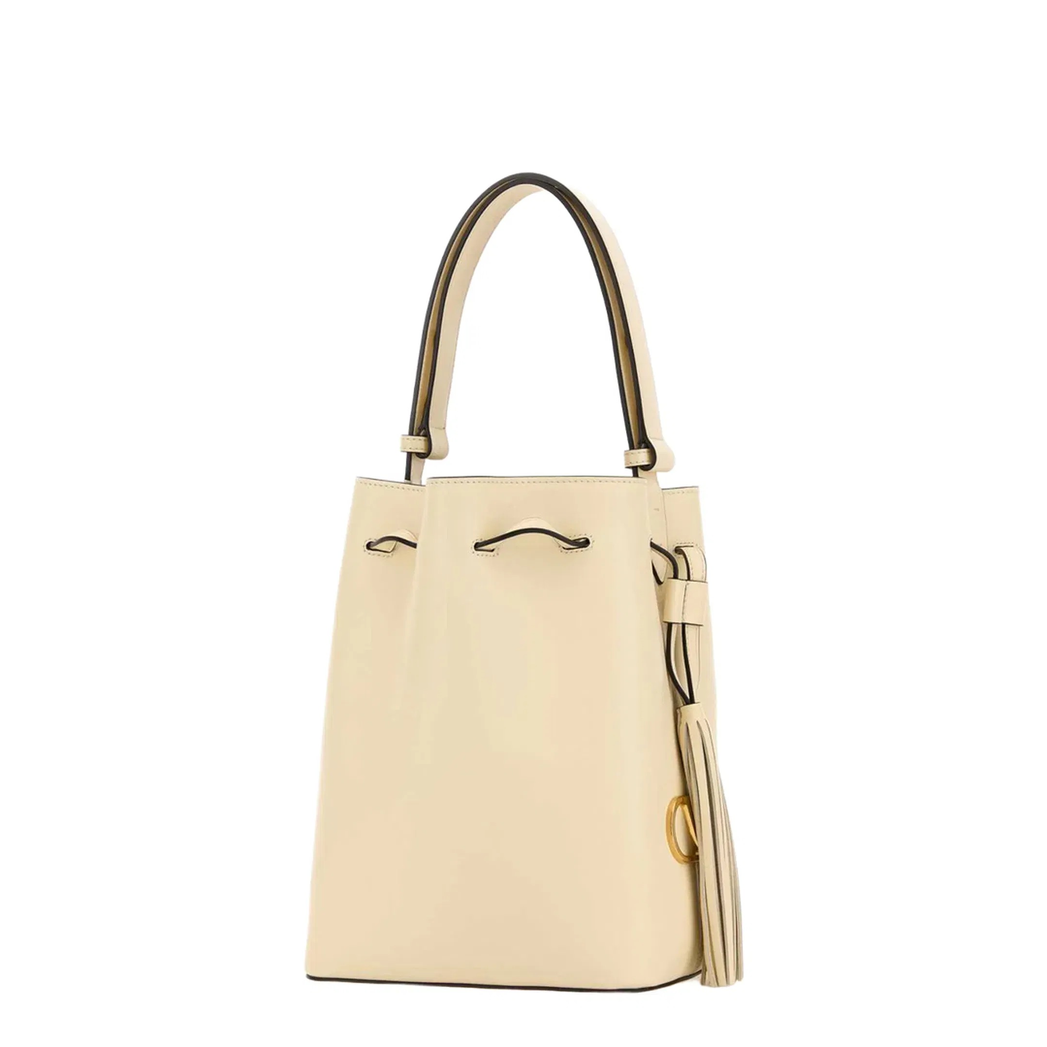 VLogo Leather Signature Bucket Bag Ivory