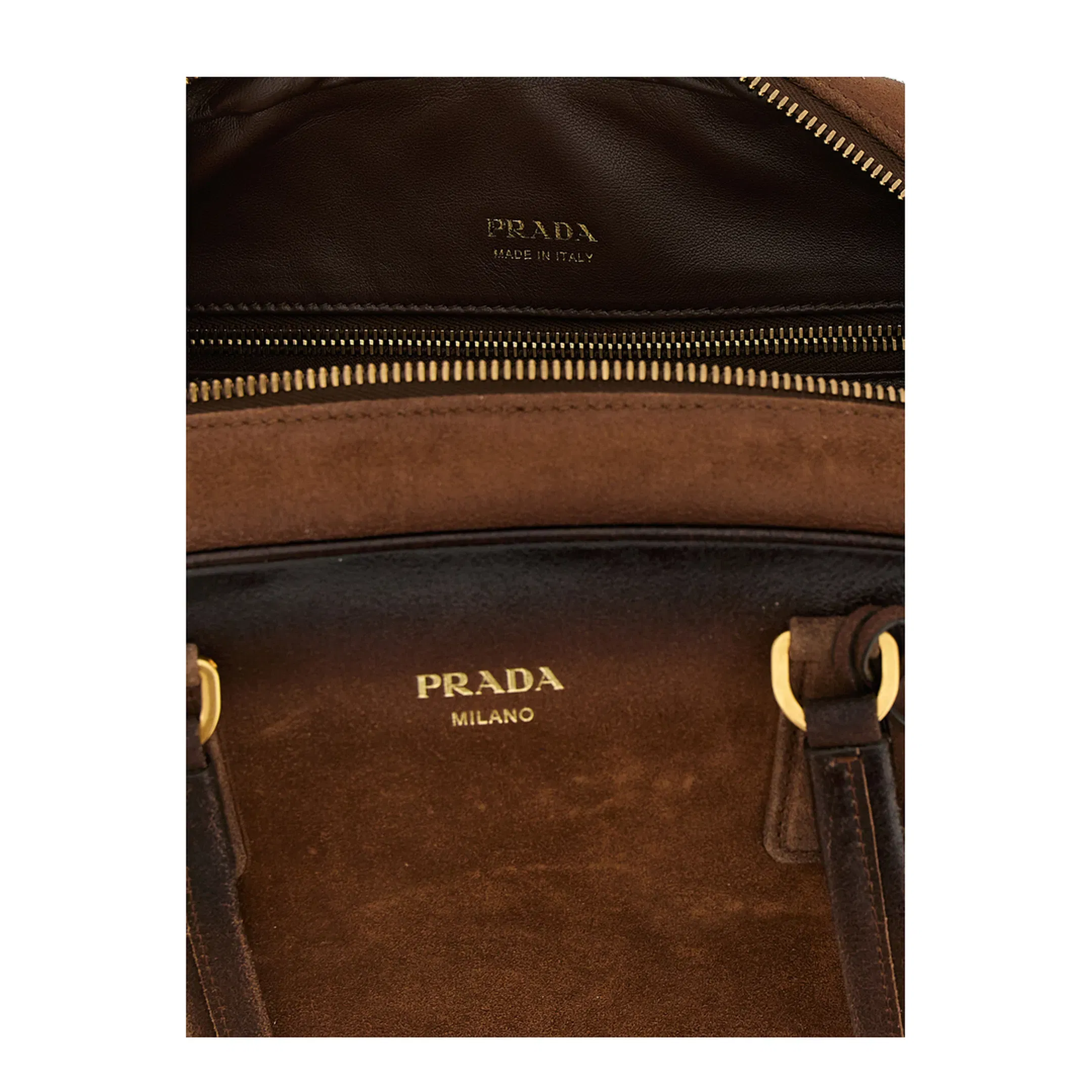 Bowling Medium Suede Bag Brown