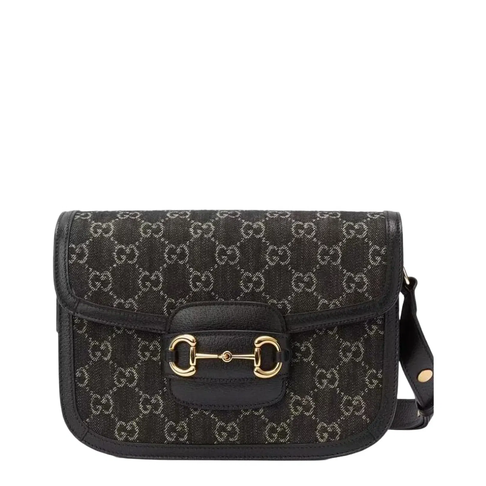 Horsebit 1955 Soft Shoulder Bag Beige Ebony Black