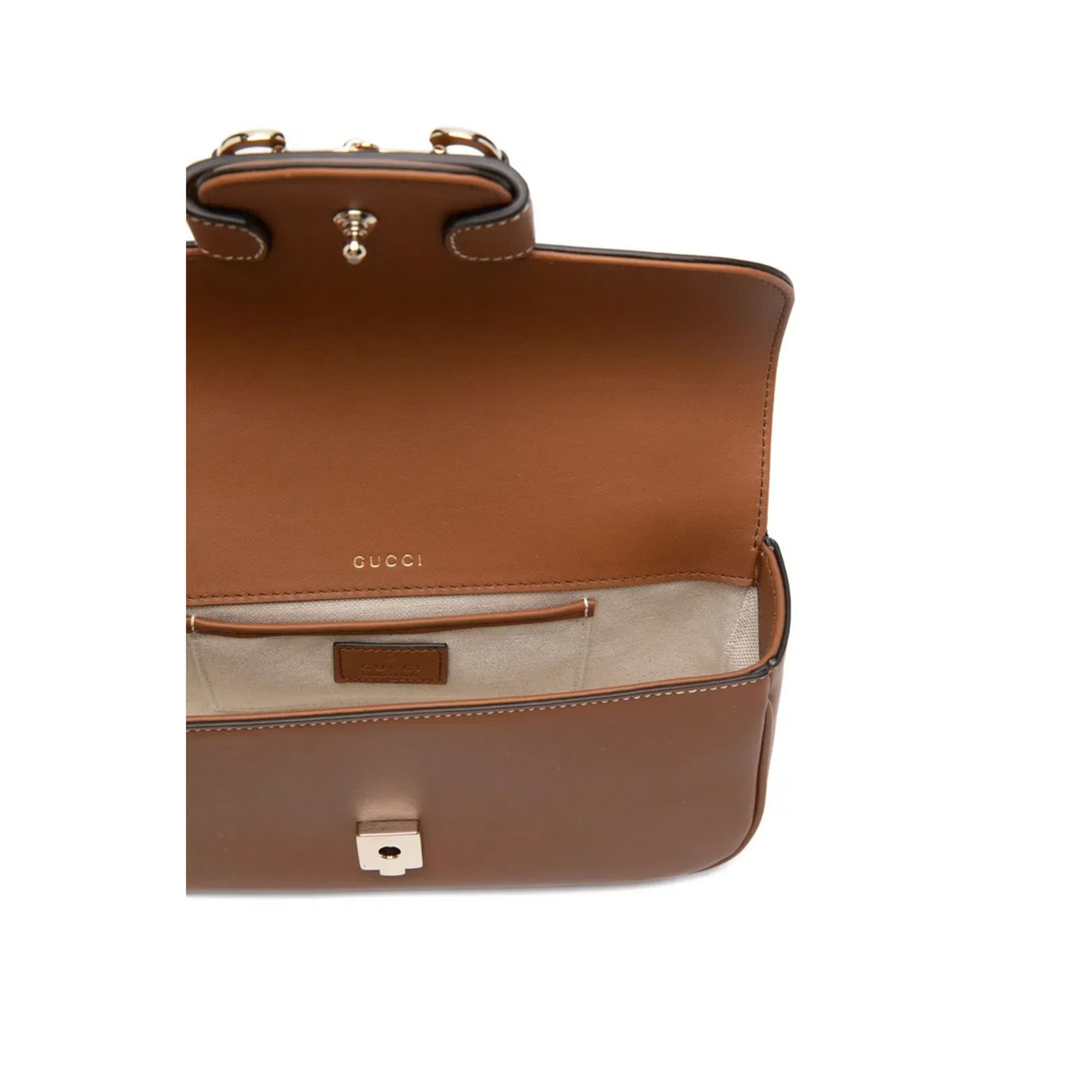 Horsebit 1955 Small Handle Bag Silk Nylon Brown