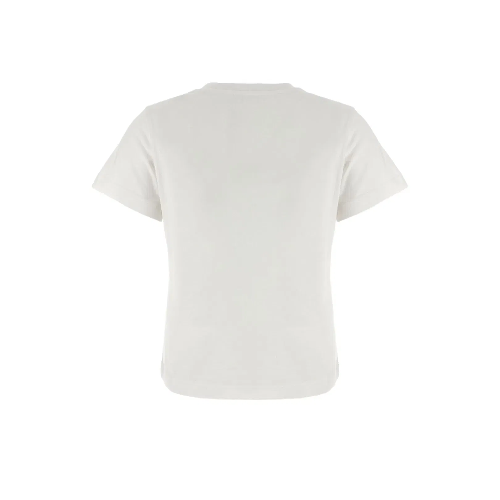White Embroidered Cursive Logo Cotton T-Shirt