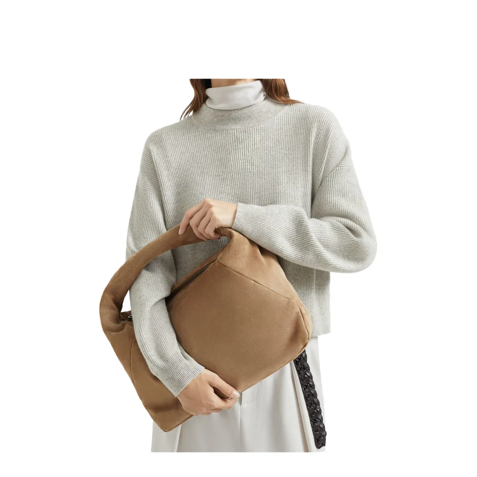 BC Duo Suede Shoulder Bag Light Brown