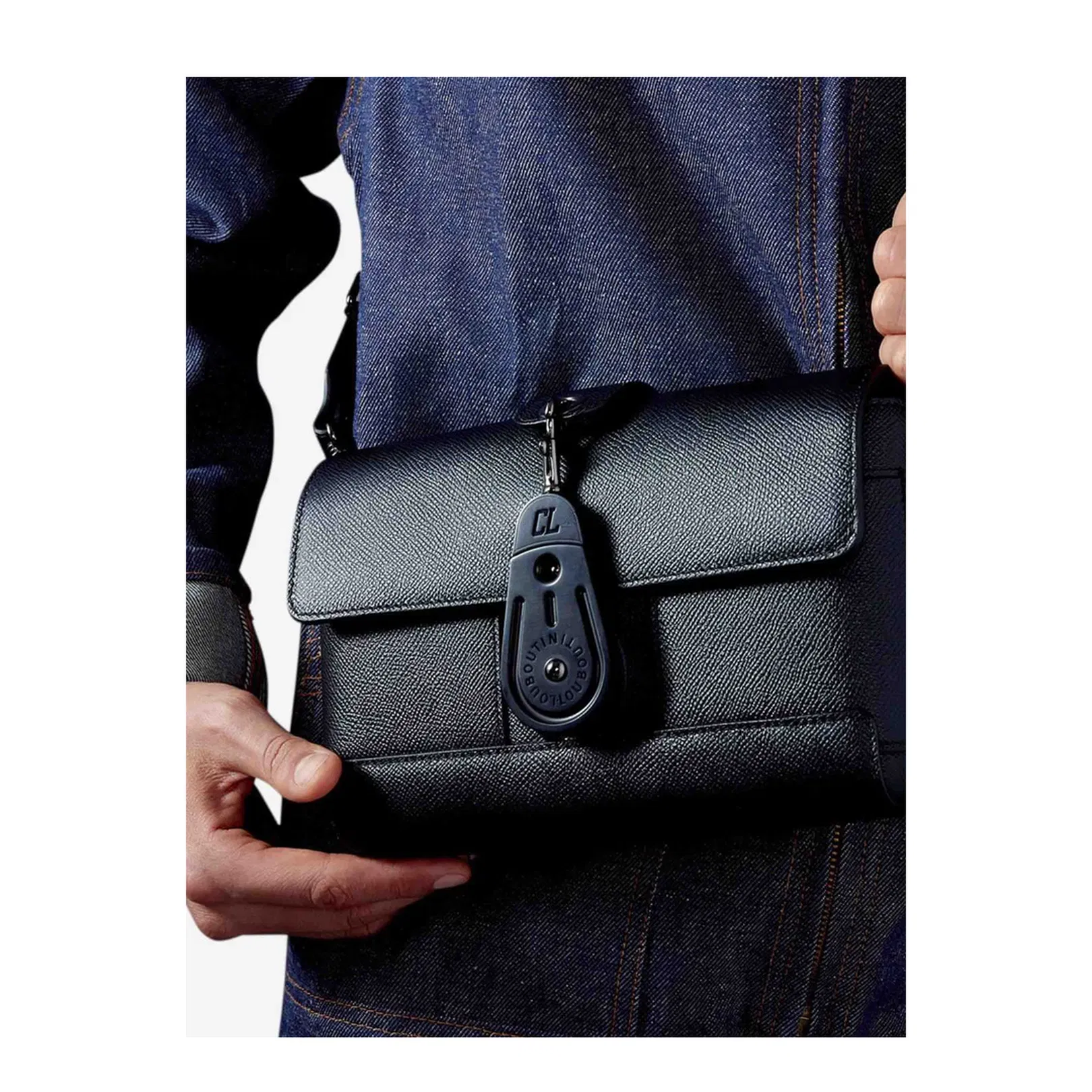 Groovy Foldover Crossbody Bag Leather Black