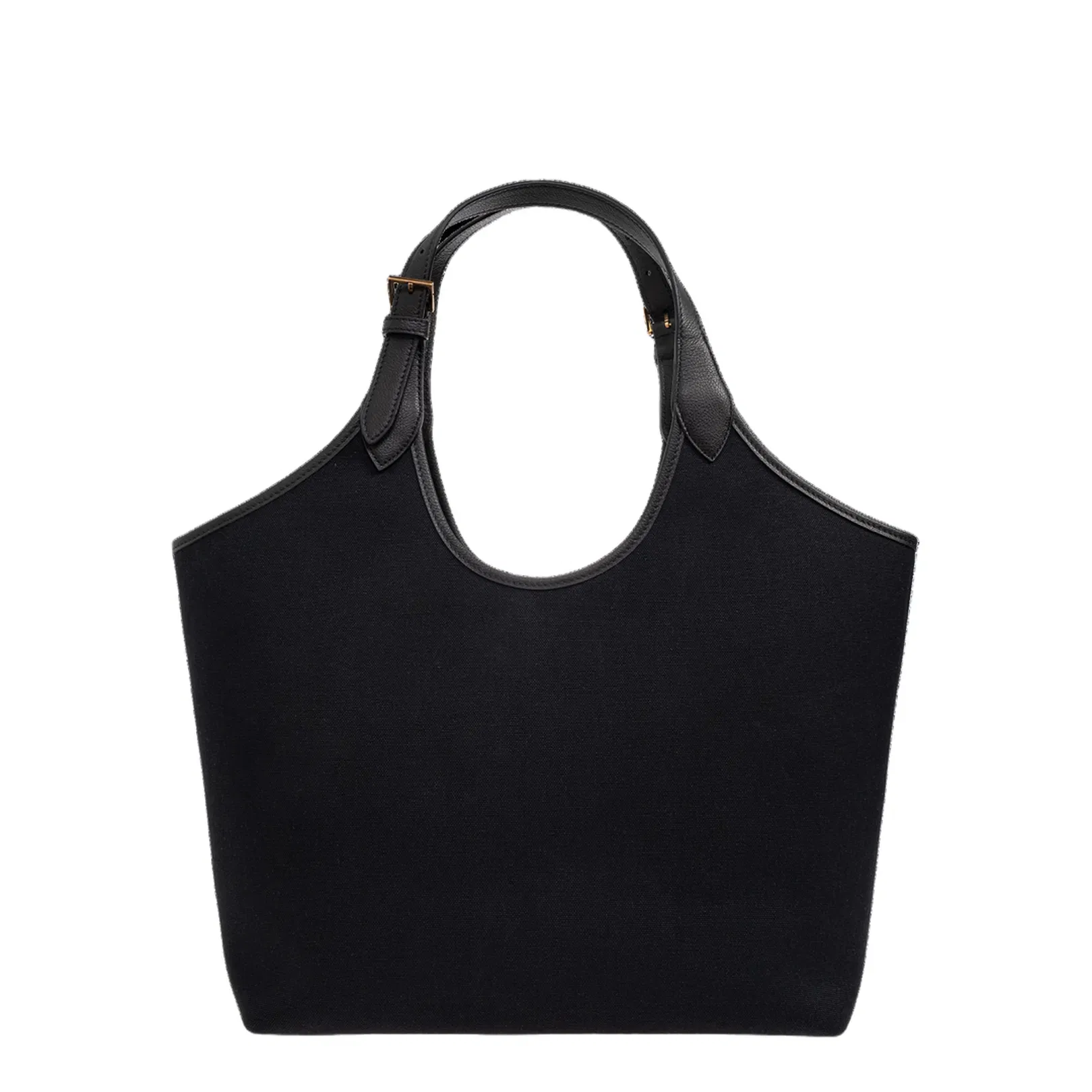 La Medusa Canvas Tote Bag Leather Black