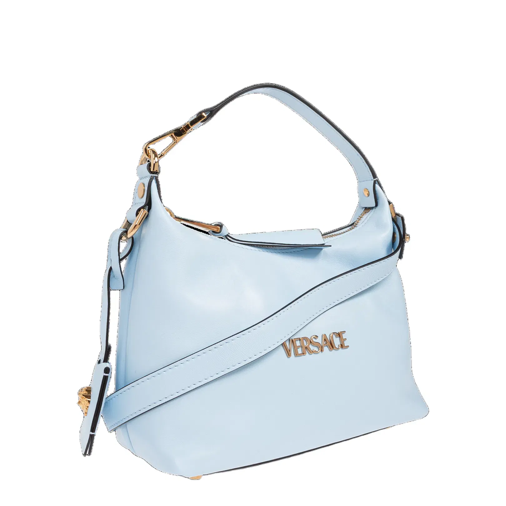 Tag Nappa Hobo Bag Leather Light Blue