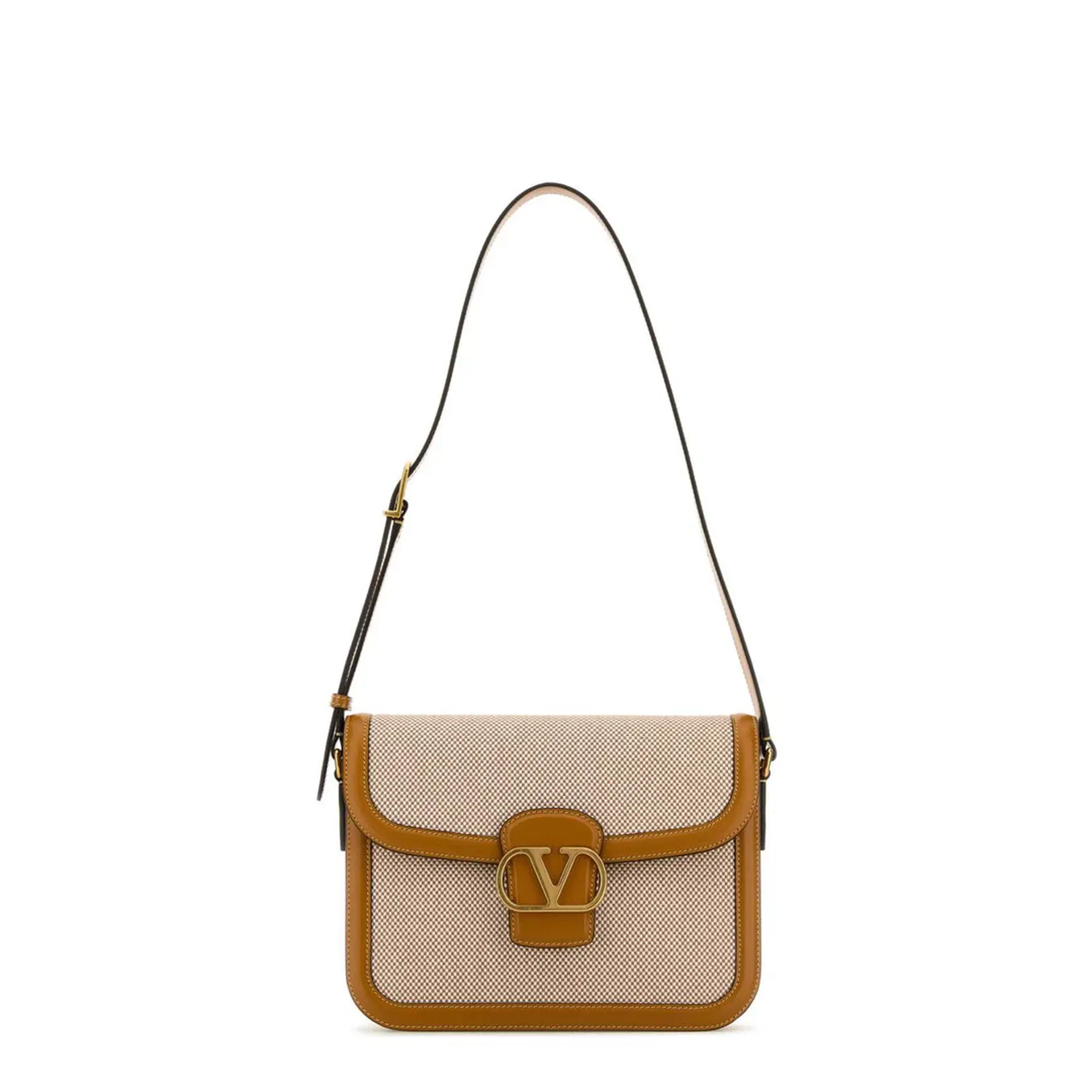 Canvas and Leather Shoulder Bag