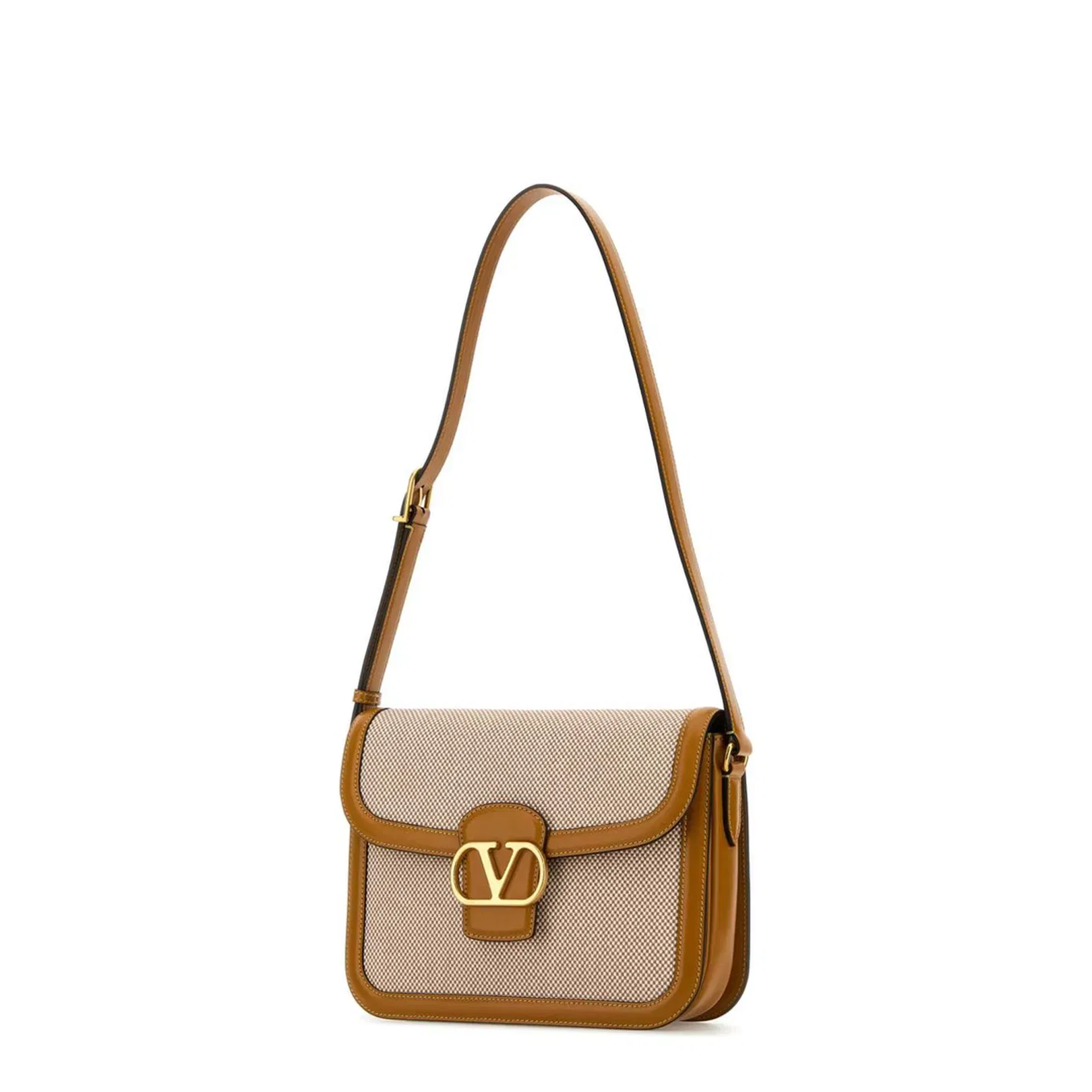 Canvas and Leather Shoulder Bag