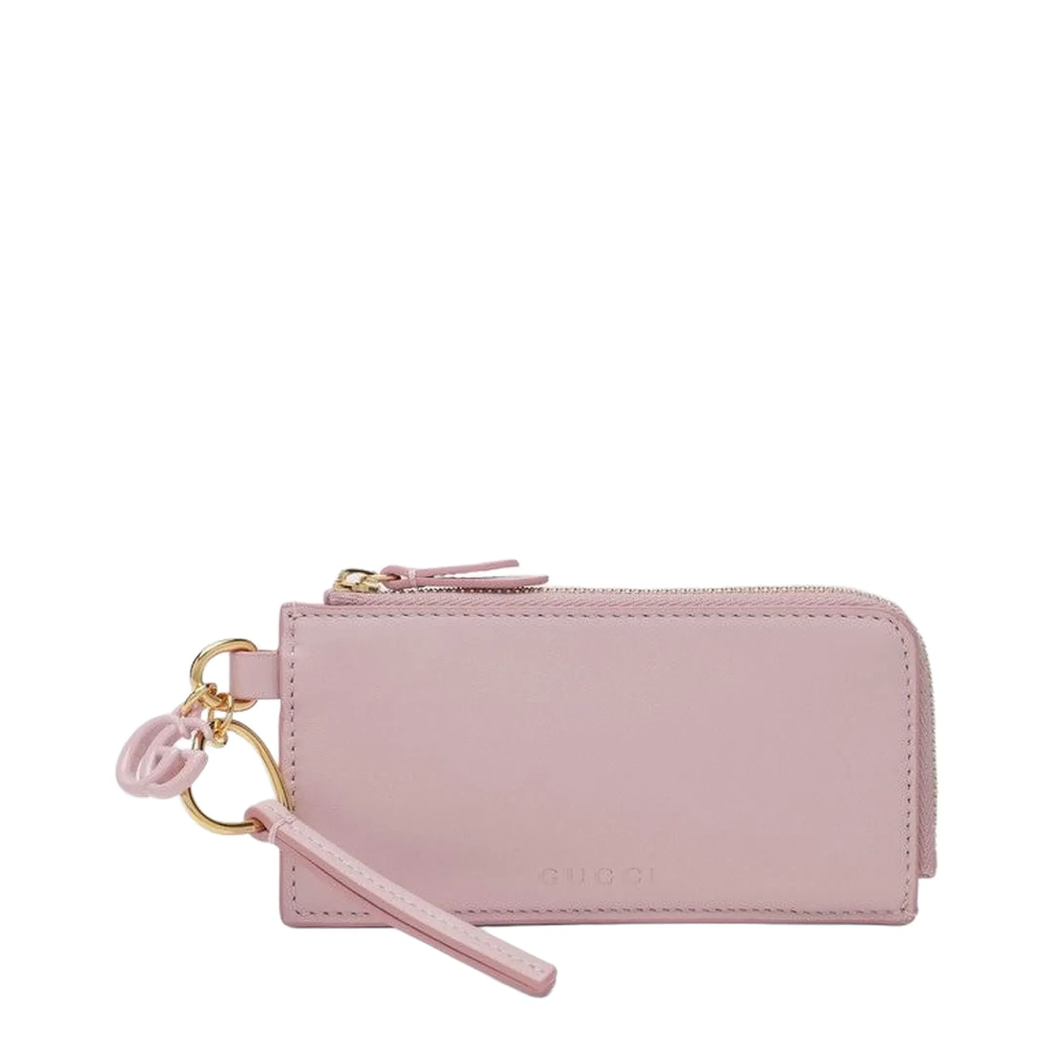 Card Case Double G Leather Pink