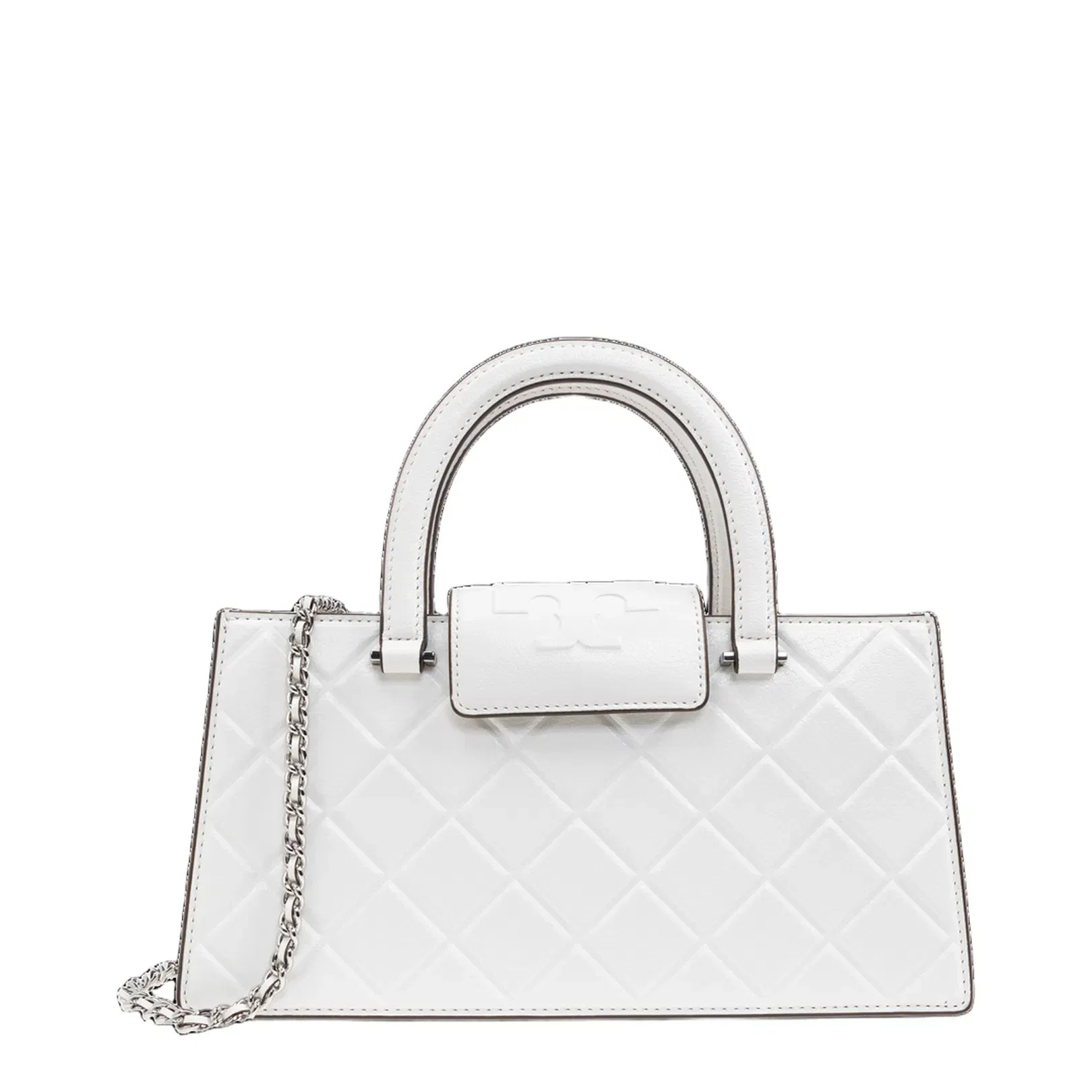 Logo-Embossed Handbag Leather White