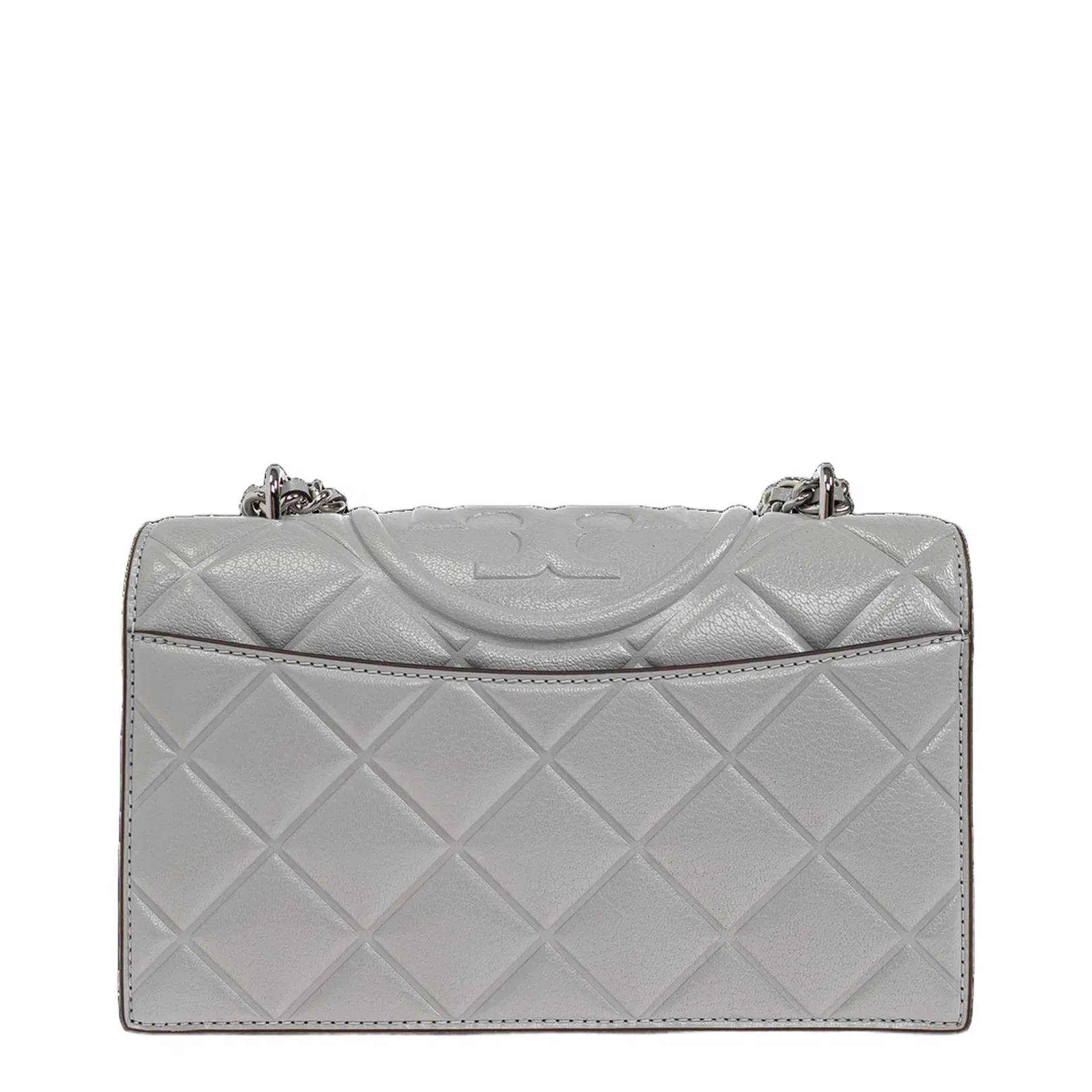Fleming Small Shoulder Bag Leather Grey
