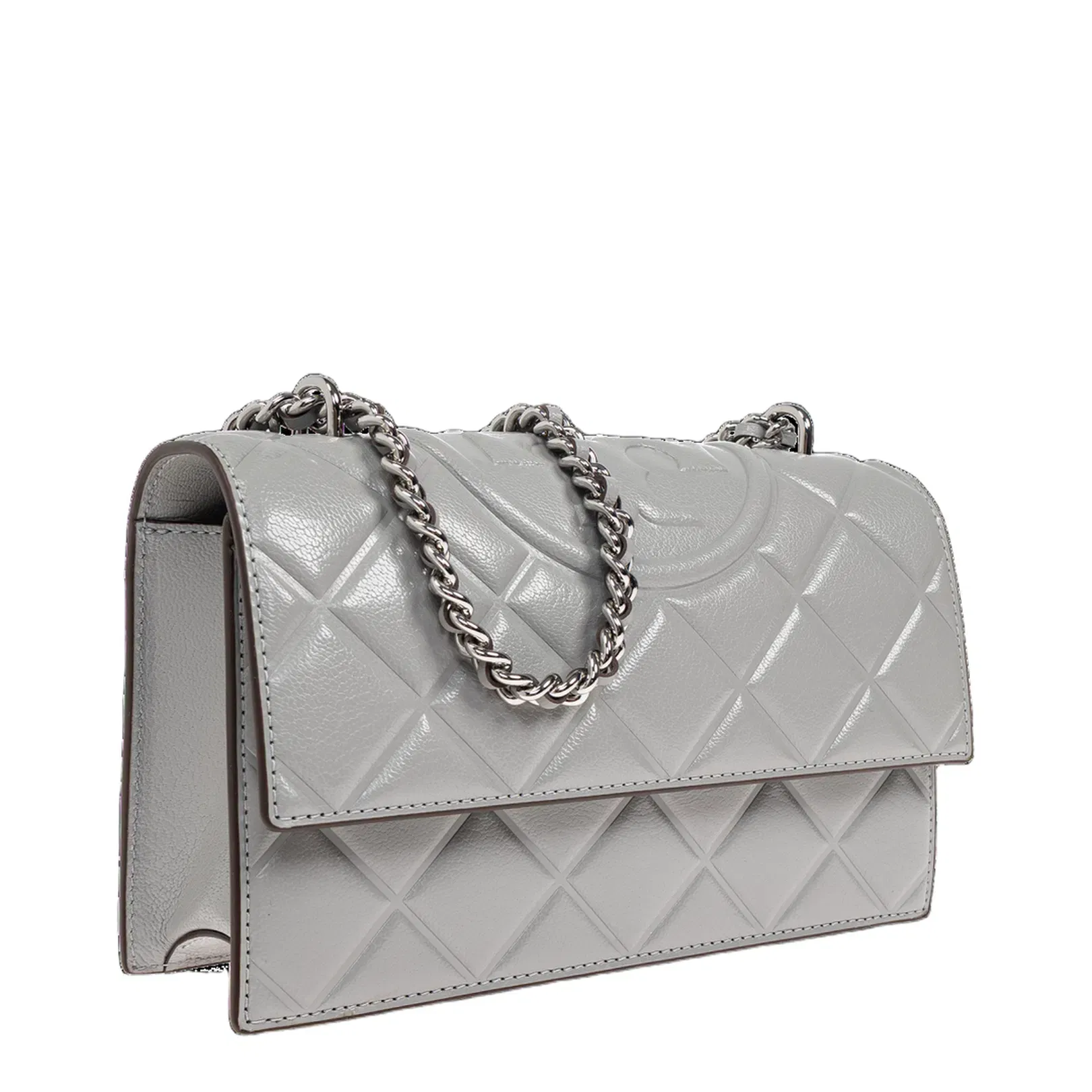 Fleming Small Shoulder Bag Leather Grey