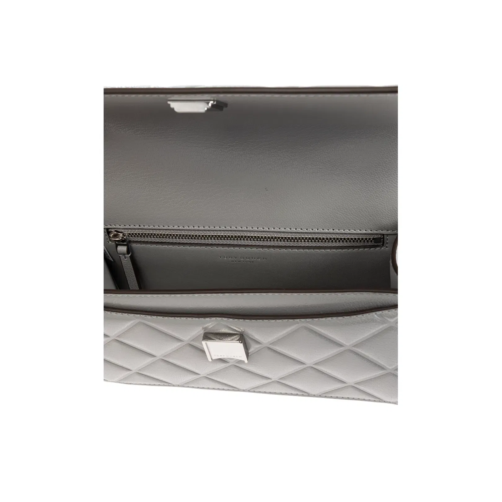 Fleming Small Shoulder Bag Leather Grey