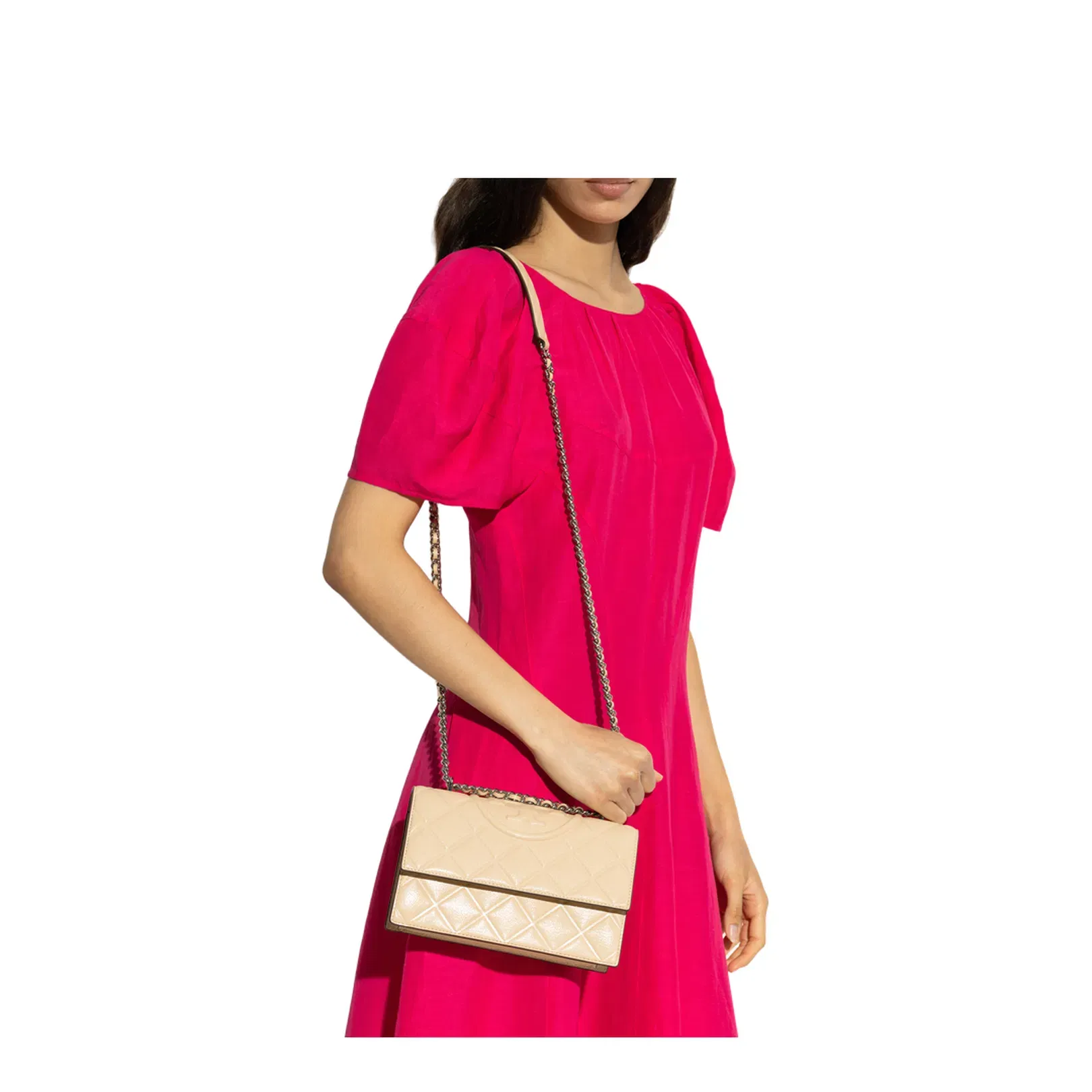 Fleming Small Shoulder Bag Beige