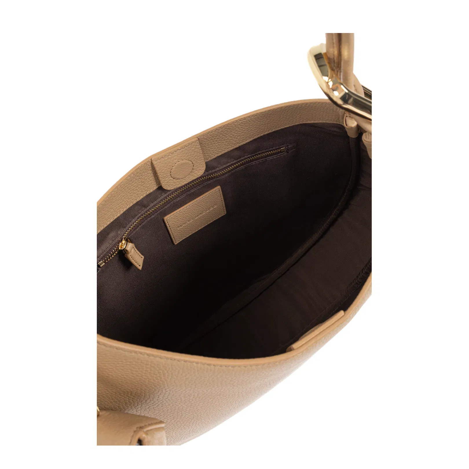 The Large Dual Hobo Bag Leather Beige