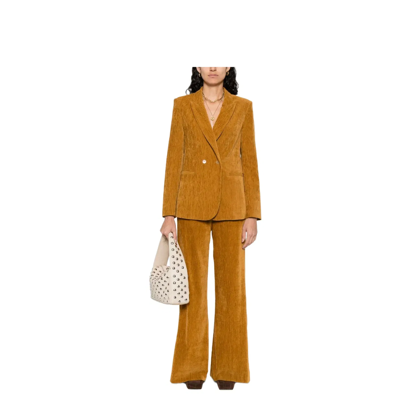 Velvet High-Waisted Trousers