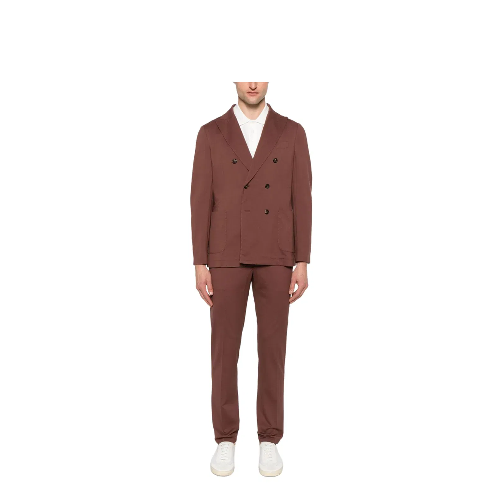 Cotton Trousers In Brown