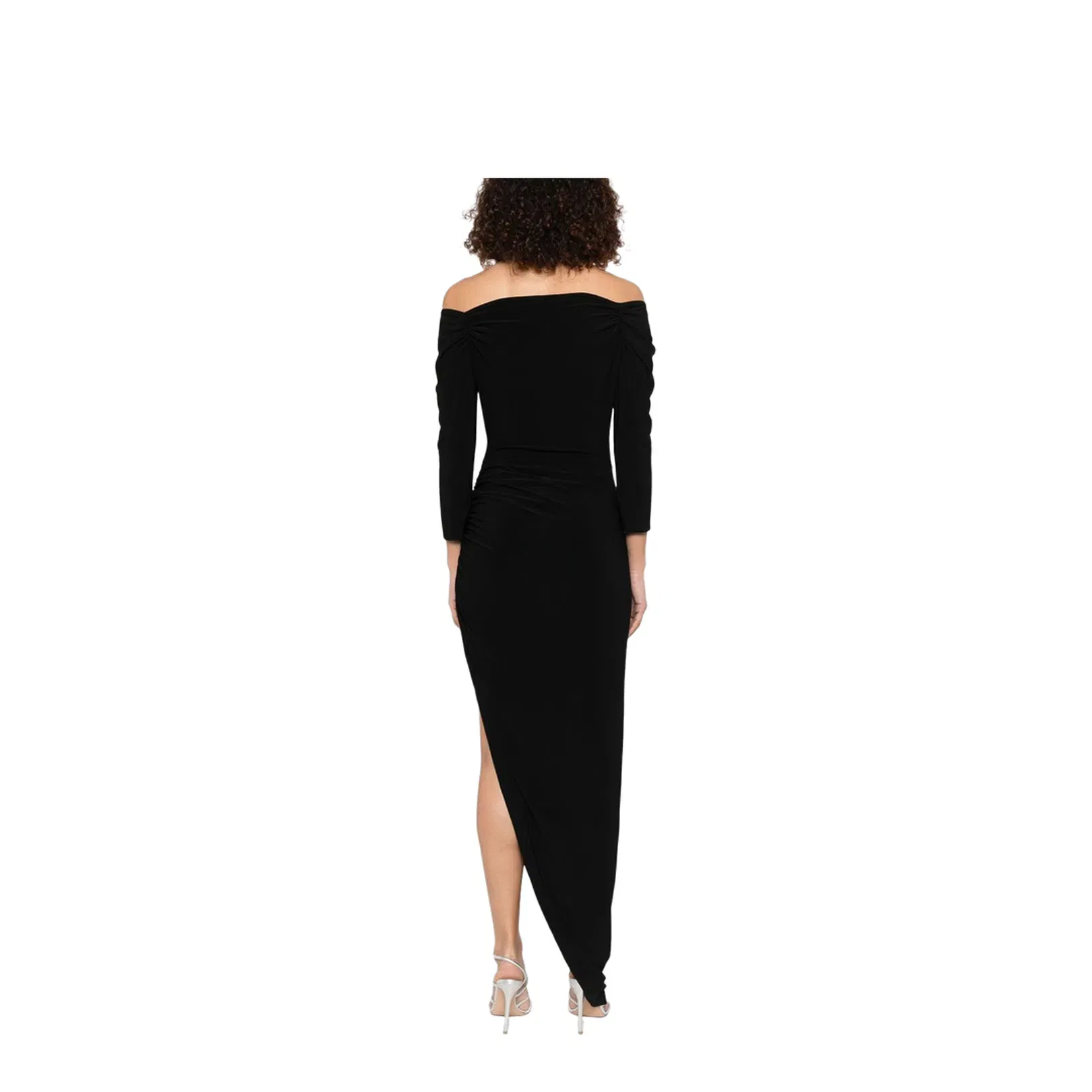 Off Shoulder Side Drape Gown